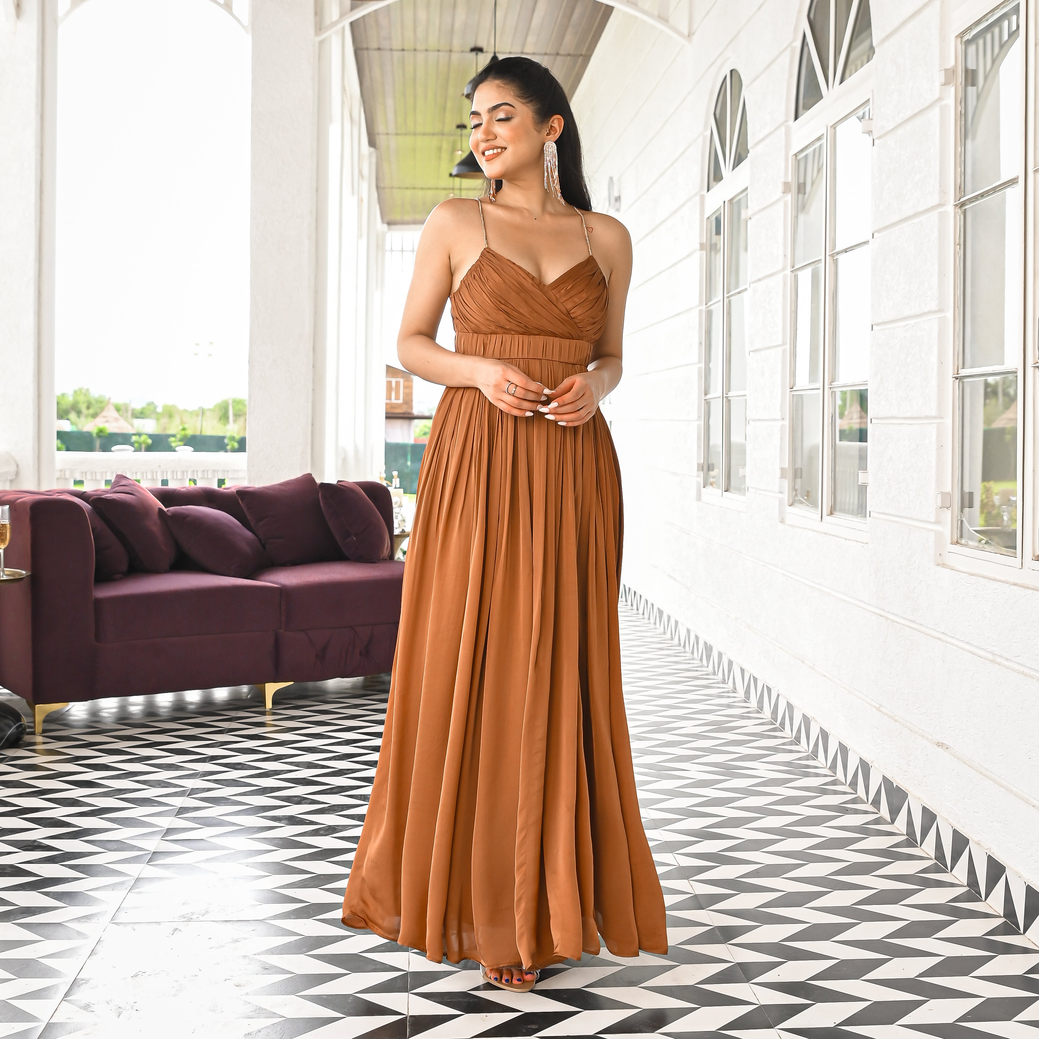 Hazel Glimmer Long Dress