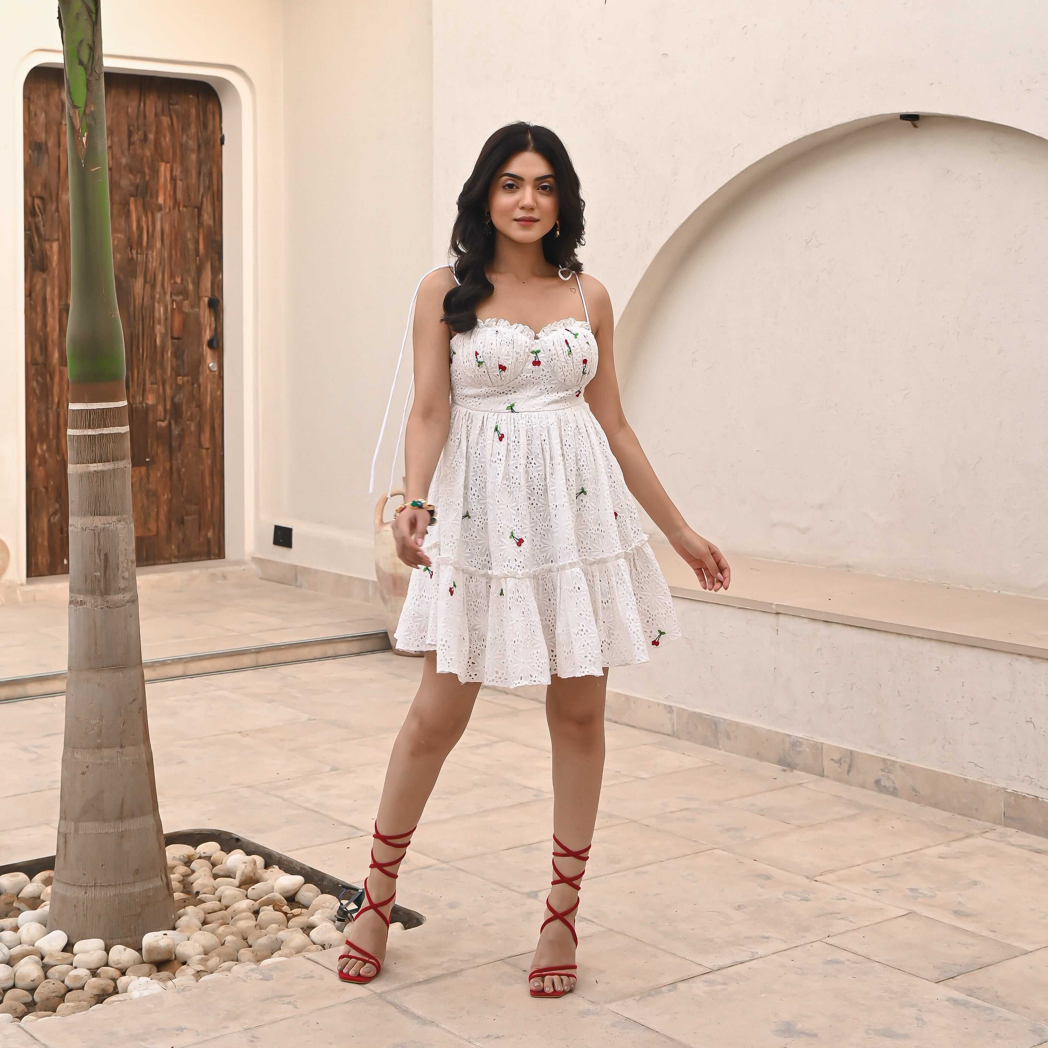 Cherry Delight Schiffli Dress