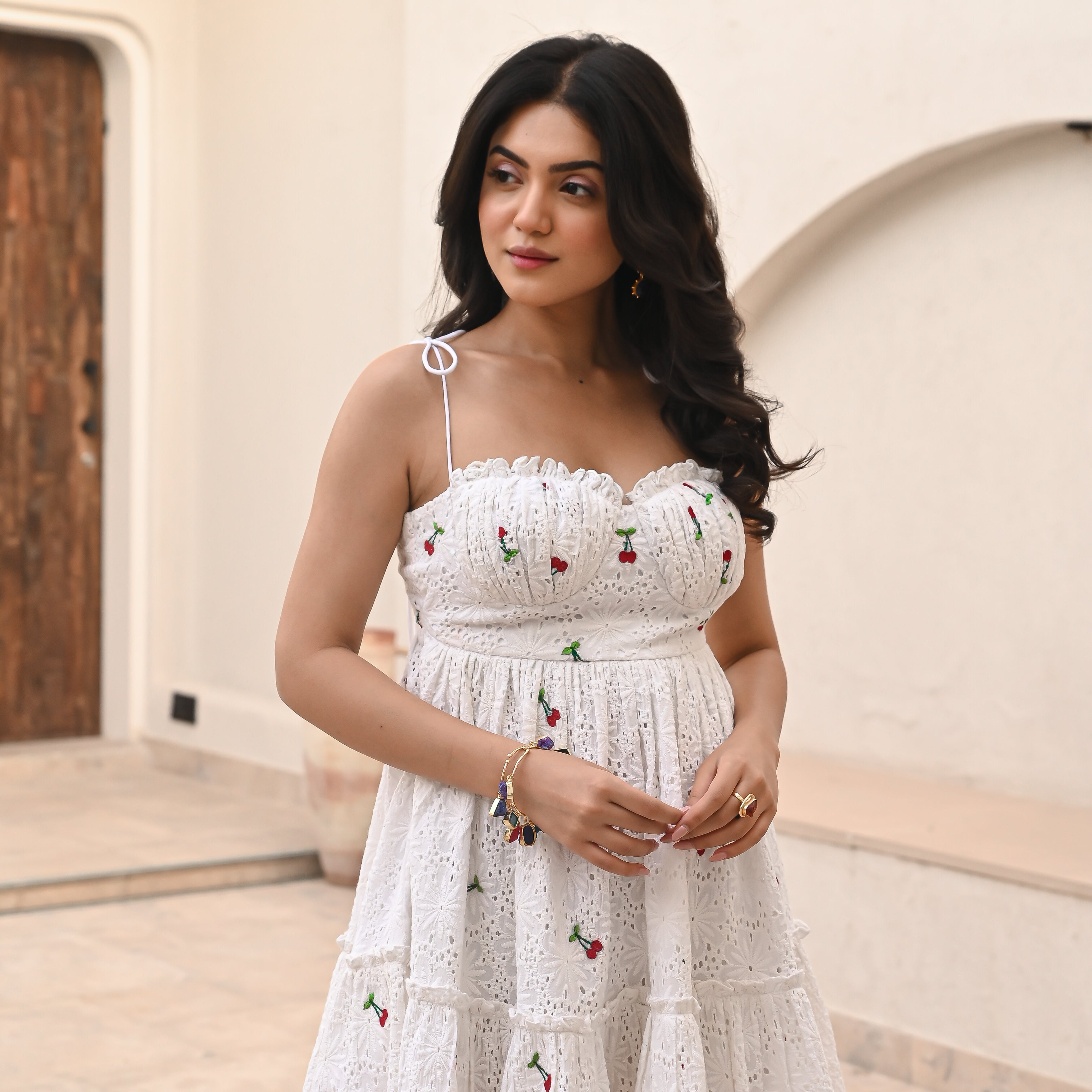 Cherry Delight Schiffli Dress