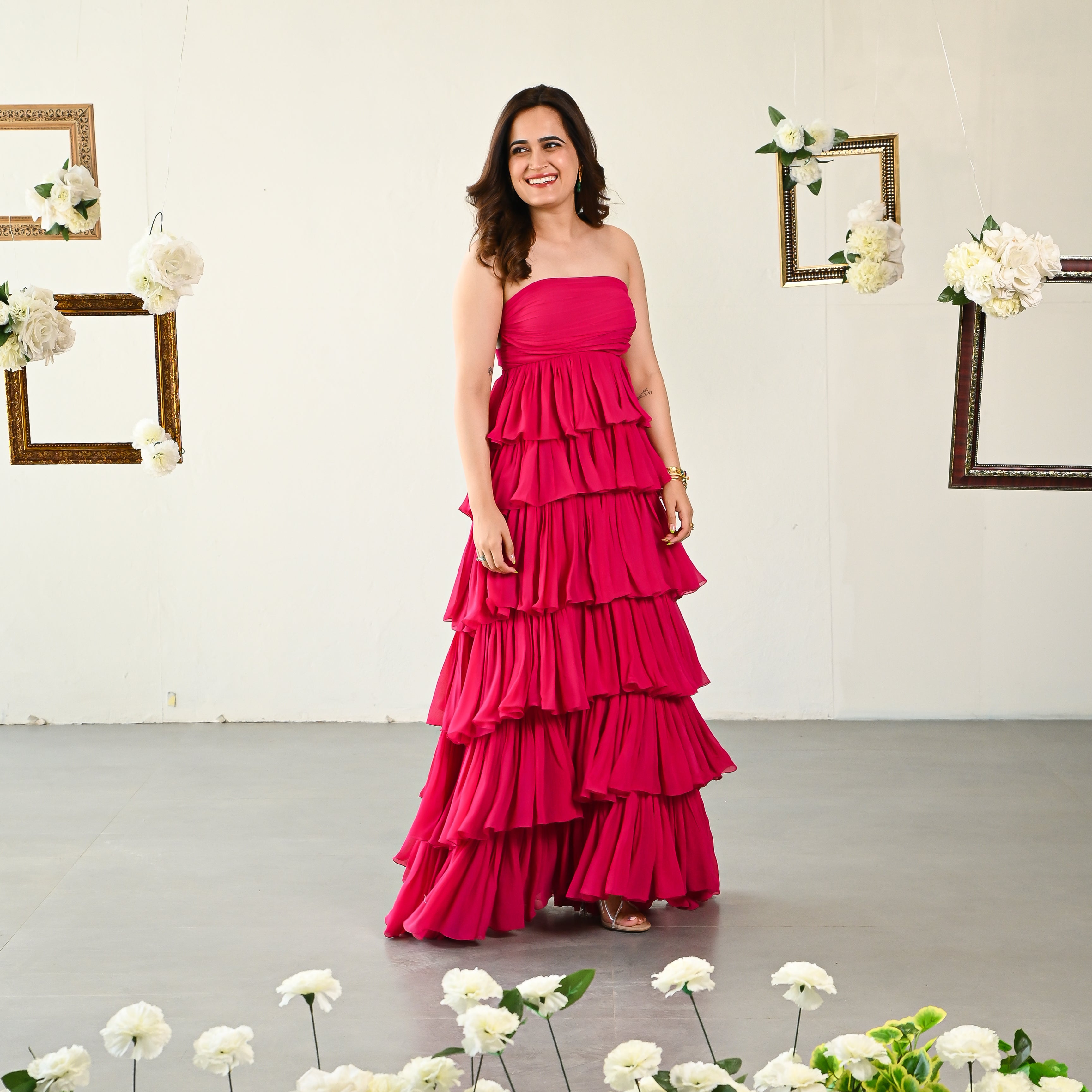 Shocking Pink Long Dress