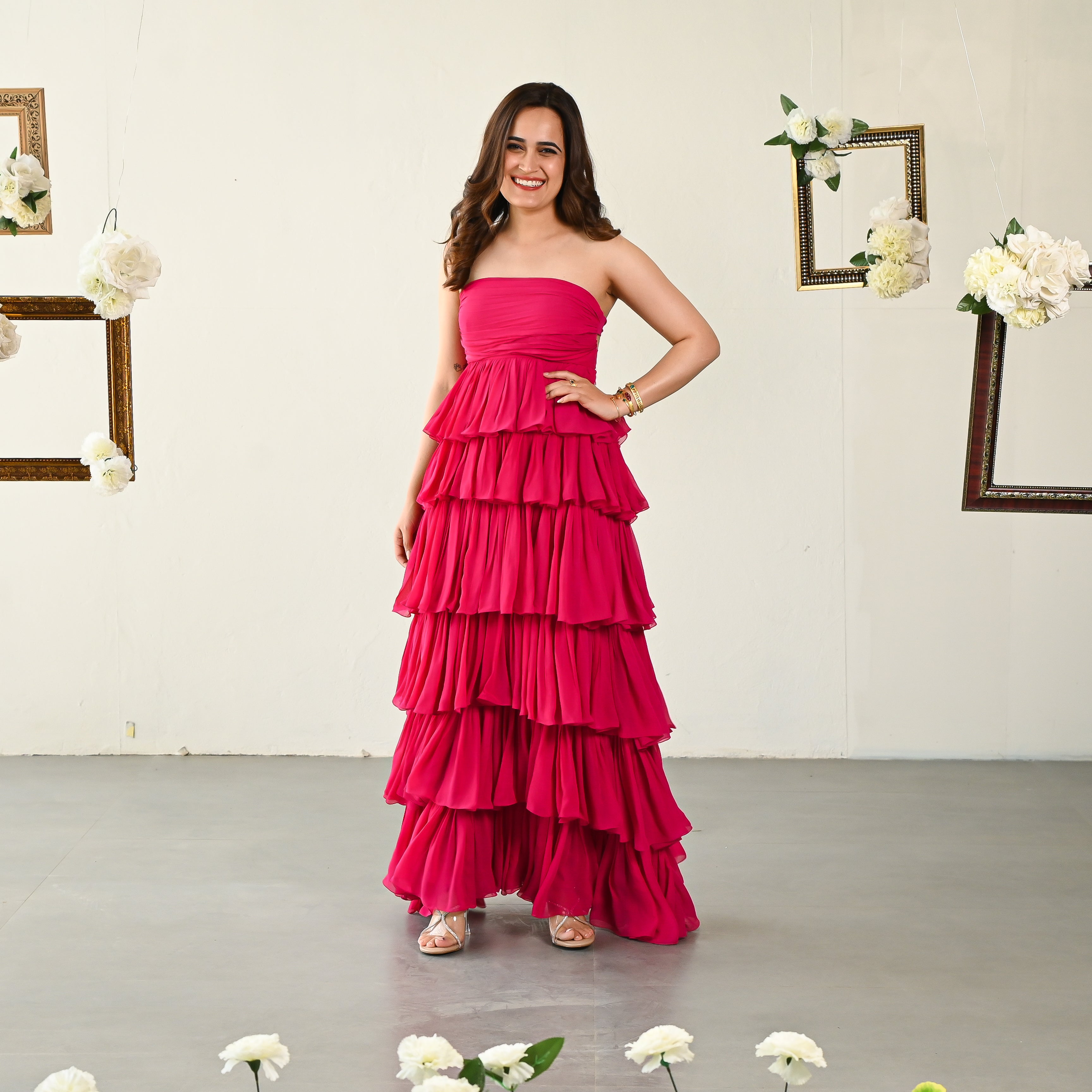 Shocking Pink Long Dress