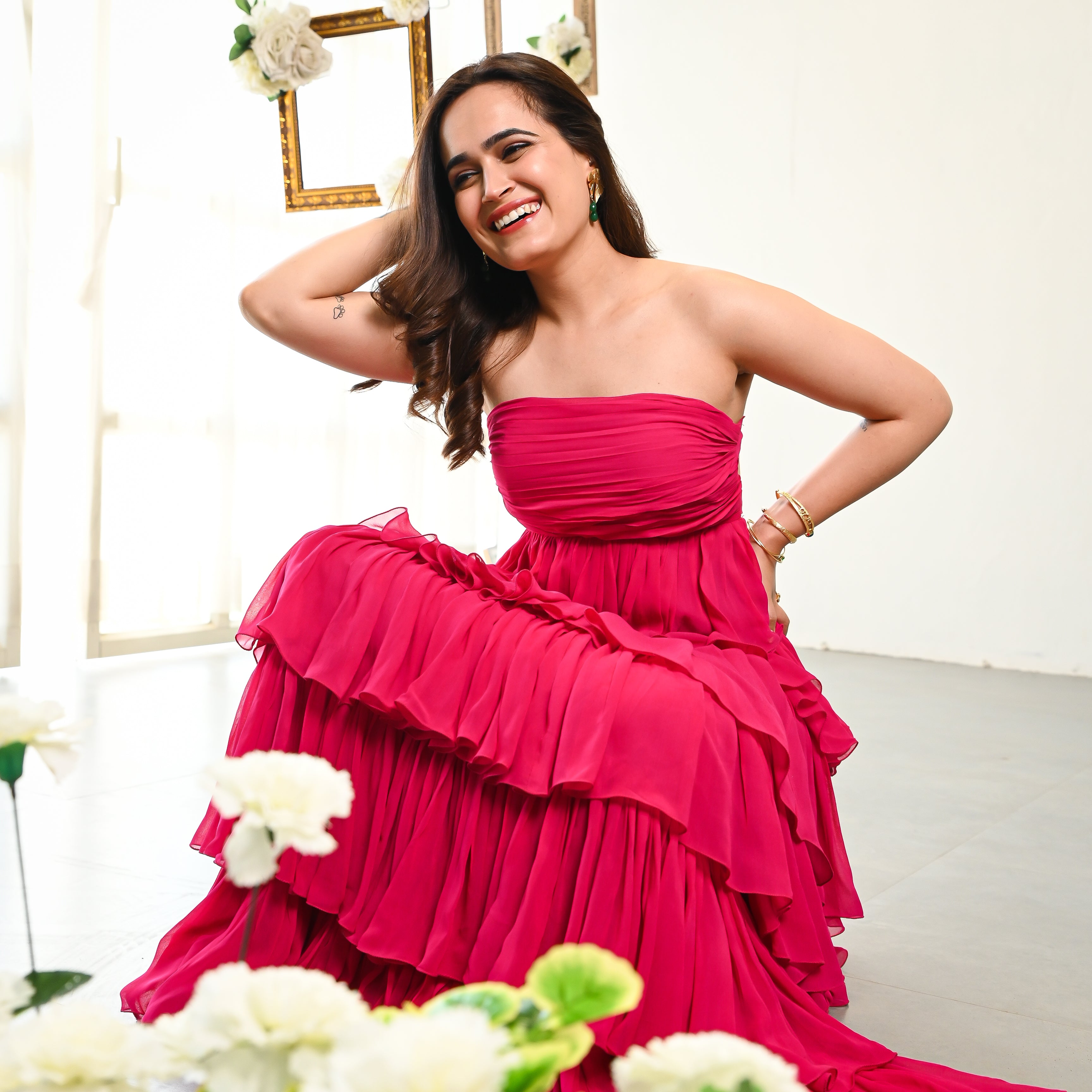 Shocking Pink Long Dress