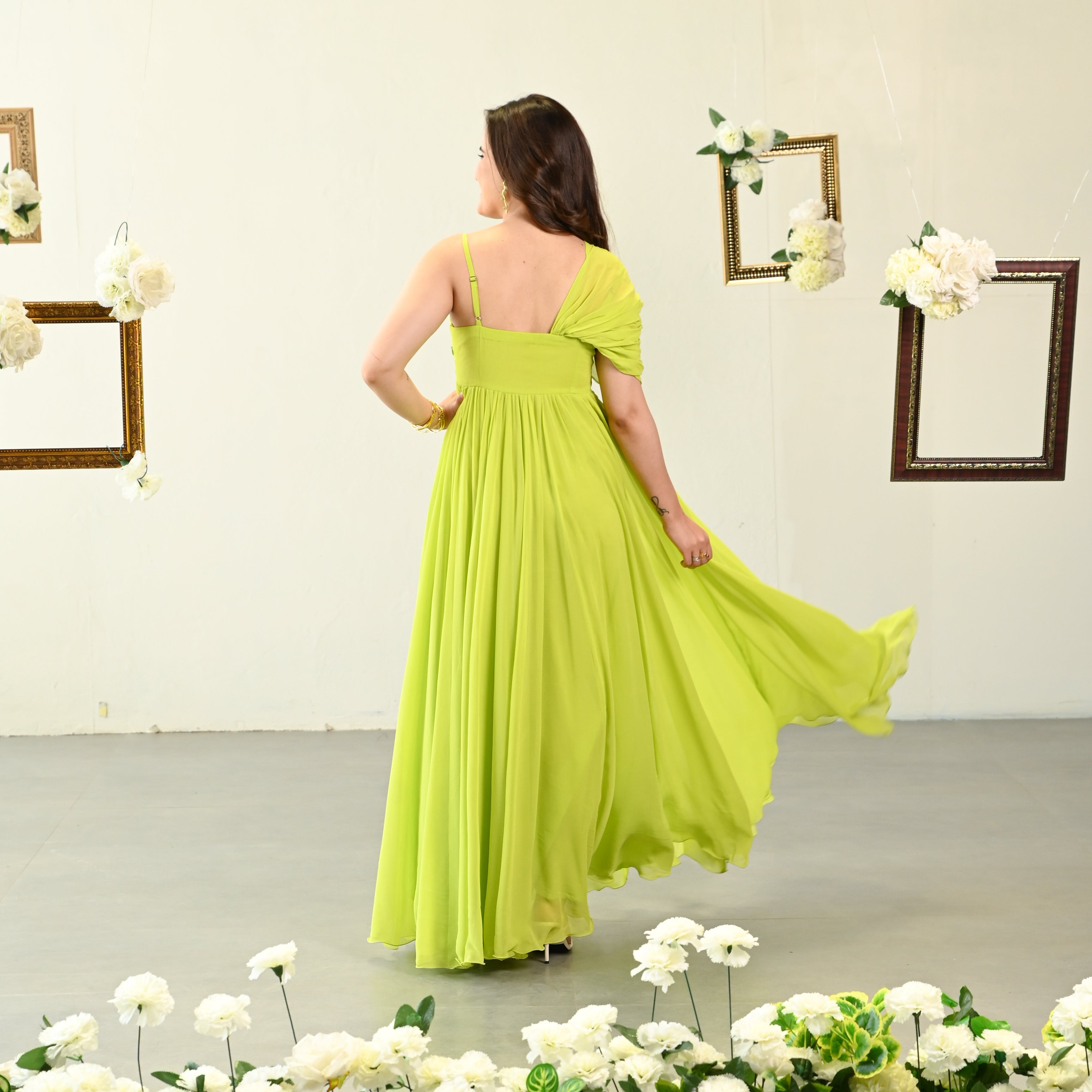 Fluorescent Green Long Dress