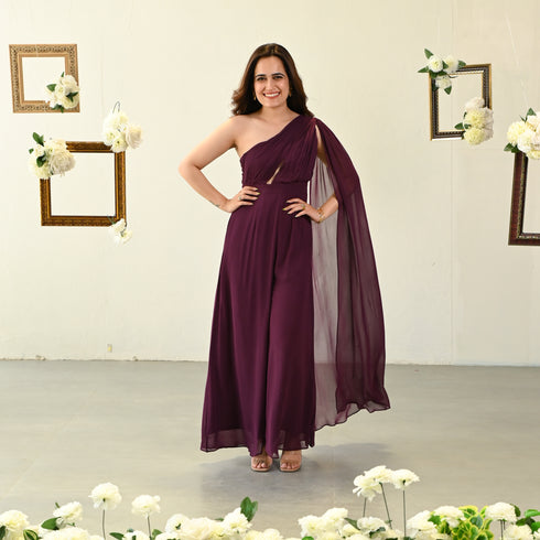Burgundy Bliss Georgette Jumpsuit