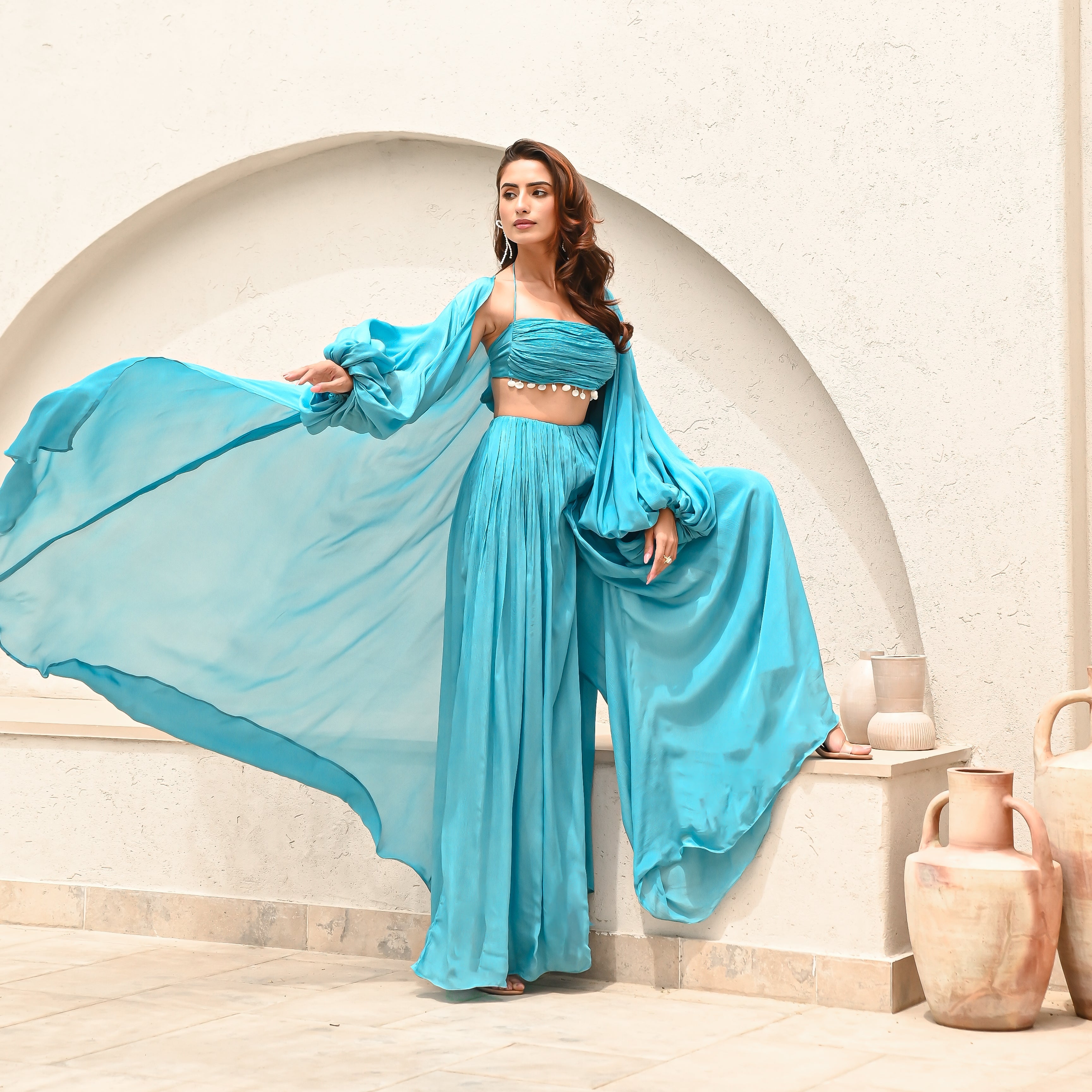 Harizon Blues Designer Chinon 3 Piece Co-Ord Set For Women Online