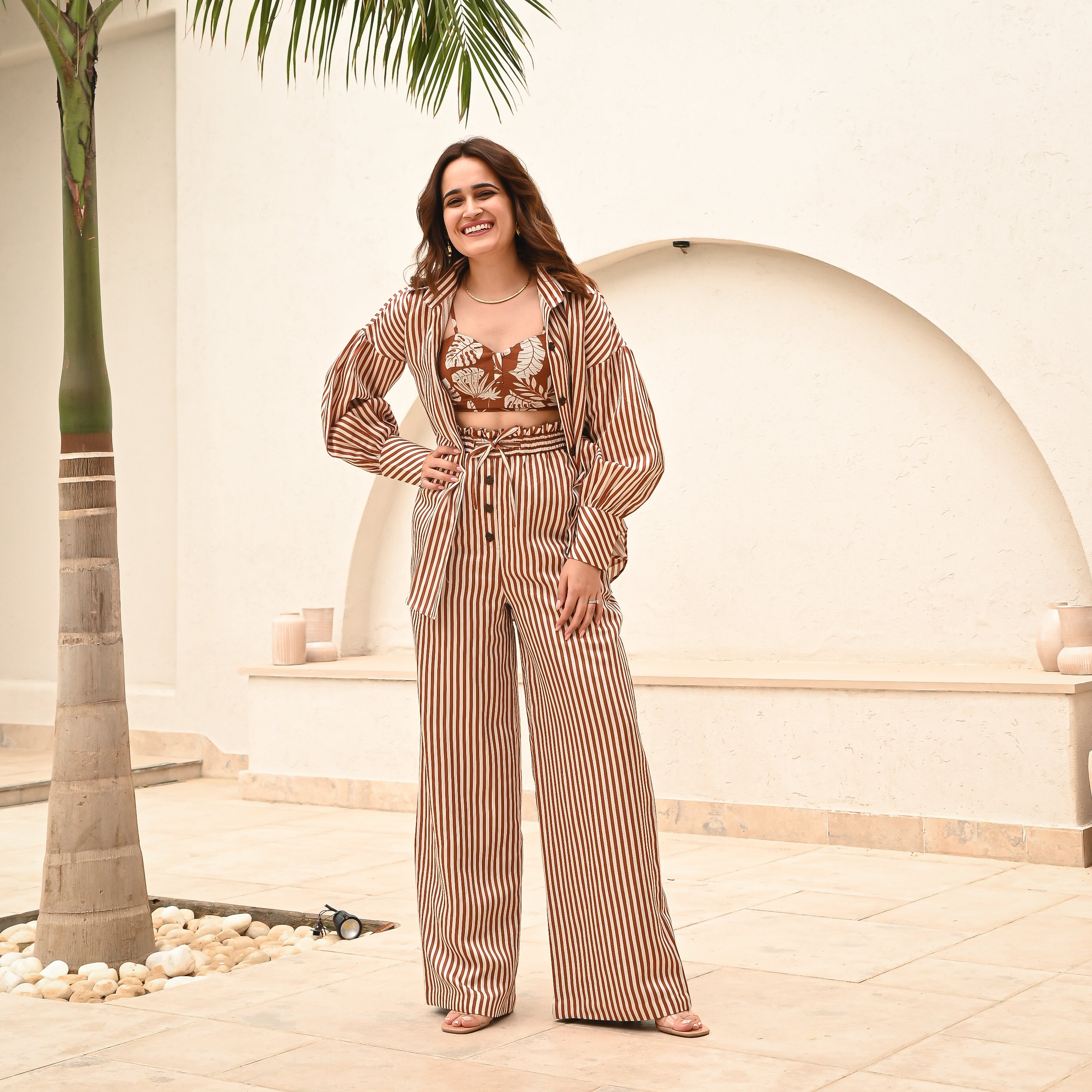 Brown Stripes 3-Piece Set