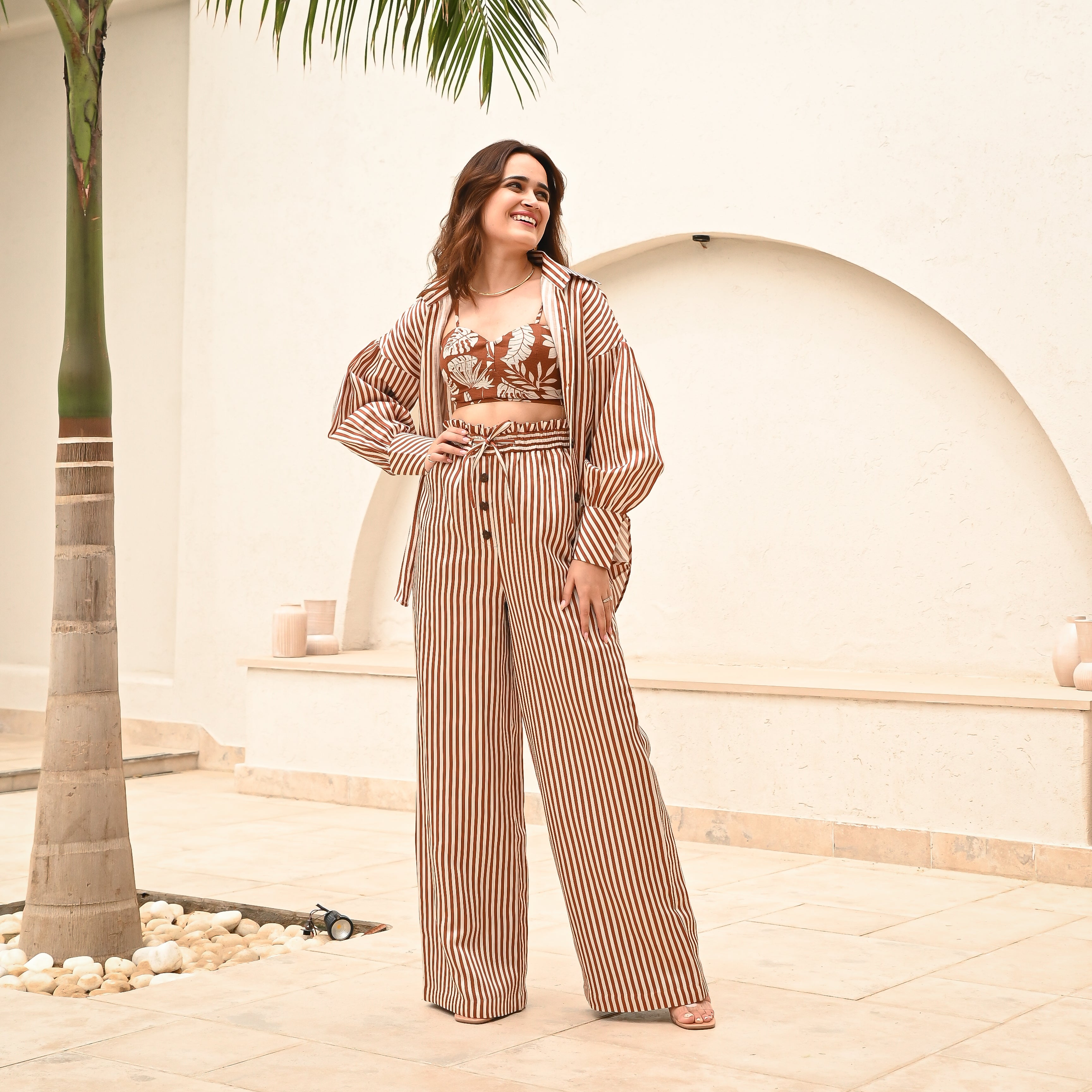 Brown Stripes 3-Piece Set