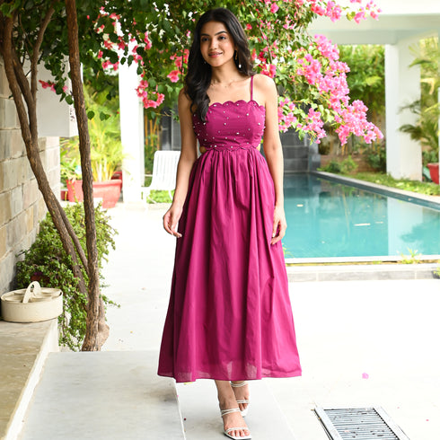 Soft Pink Whisper Midi Dress