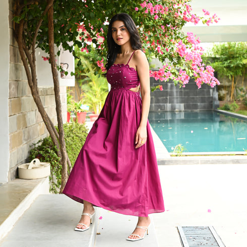 Soft Pink Whisper Midi Dress