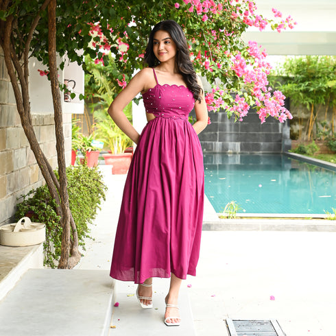 Soft Pink Whisper Midi Dress