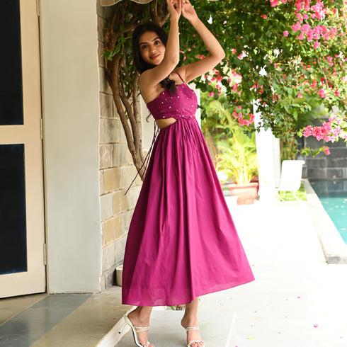 Soft Pink Whisper Midi Dress