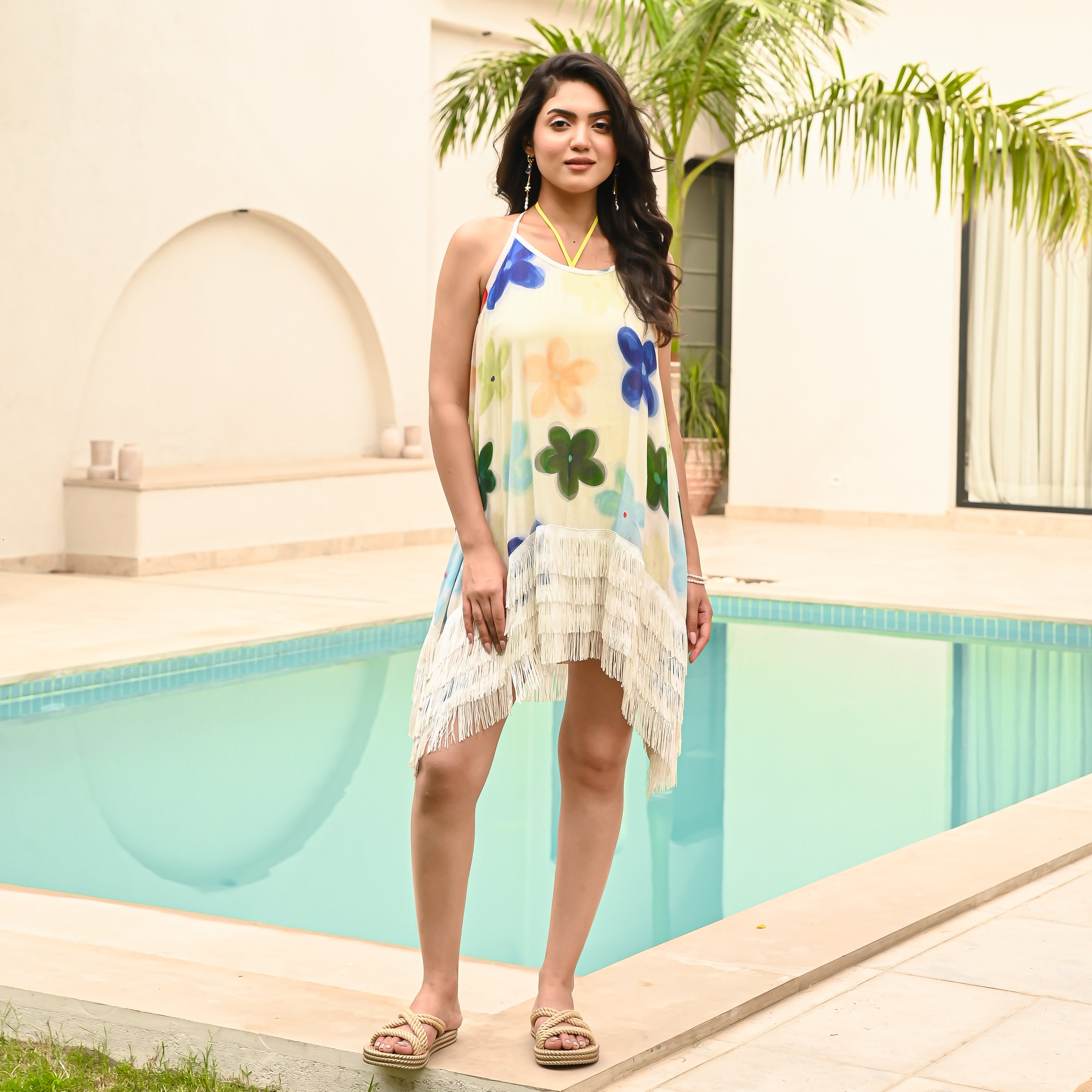 Pineapple Fringed Swimsuit Set