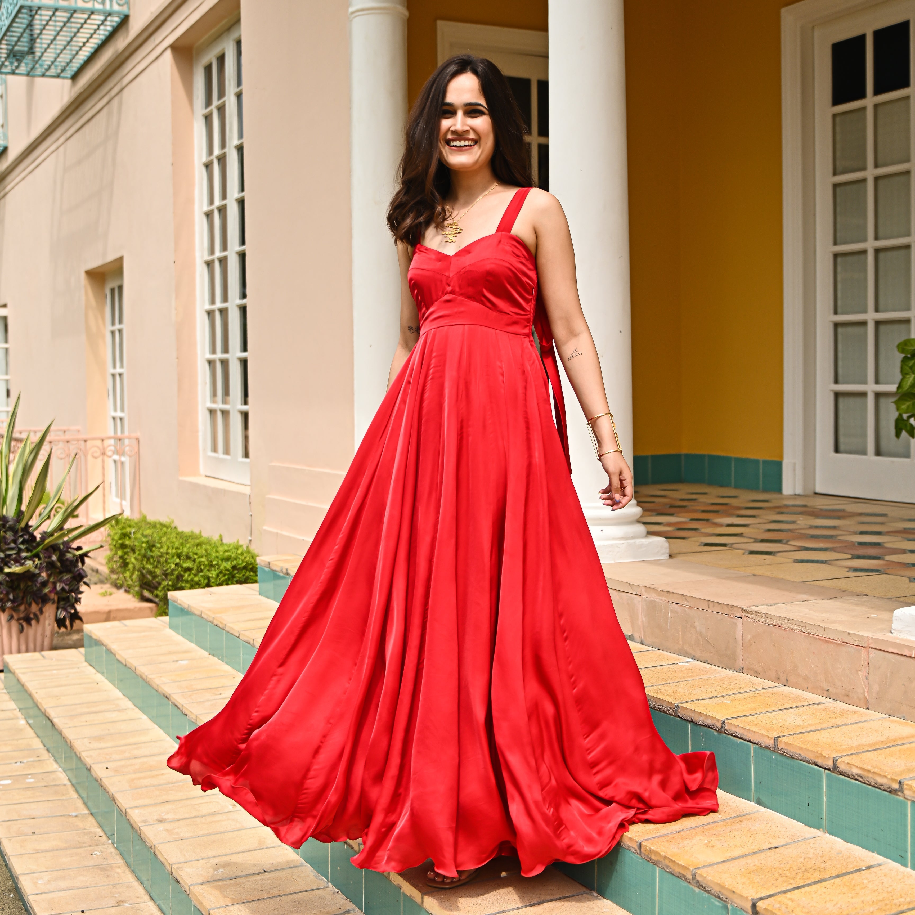 Oxblood Red Long Dress