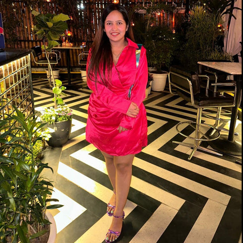 Raspberry Sorbet Satin Dress
