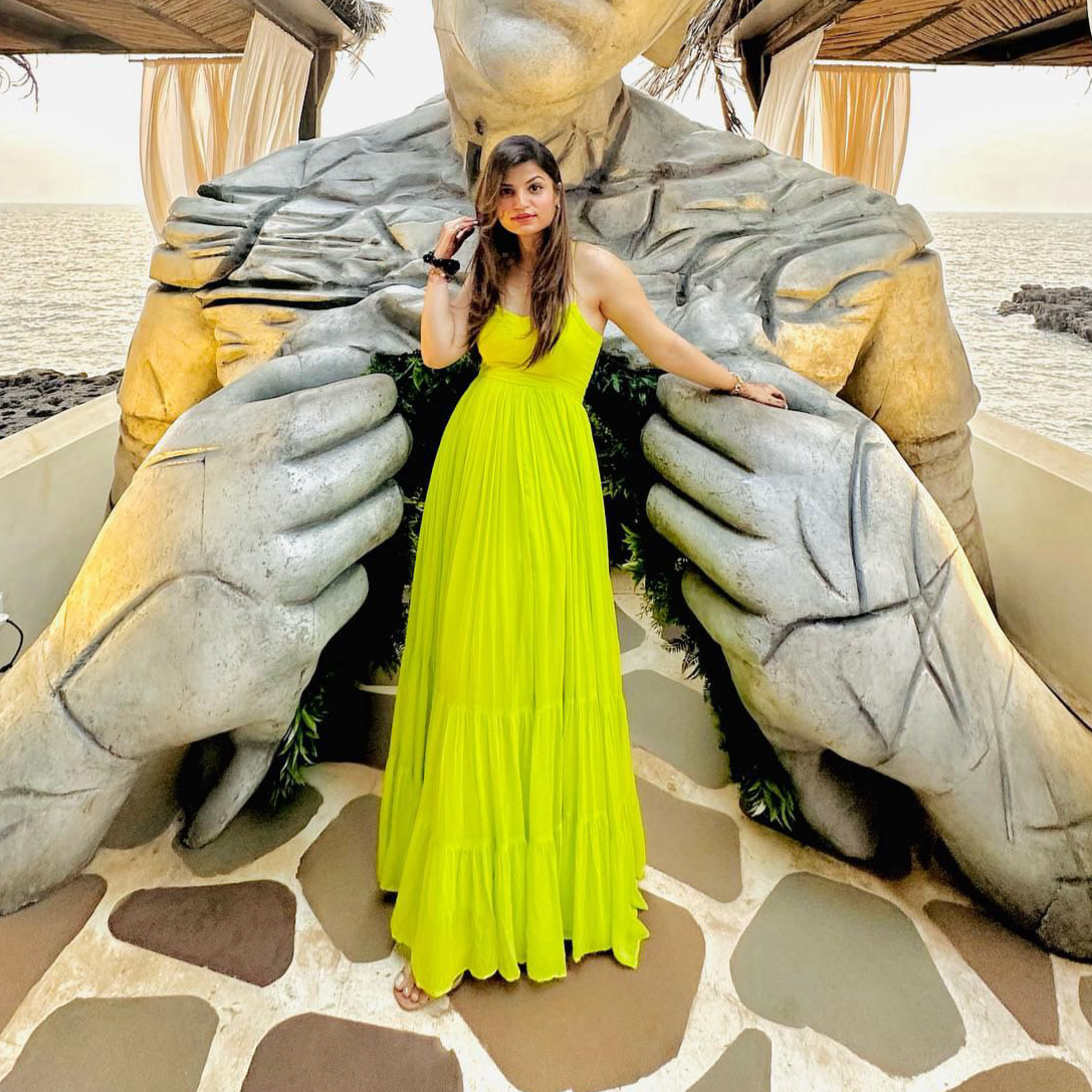 Slime Green Backless Dress