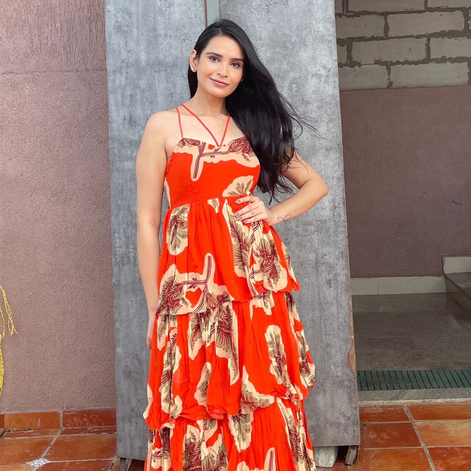 Enchanted Printed Tiered Dress