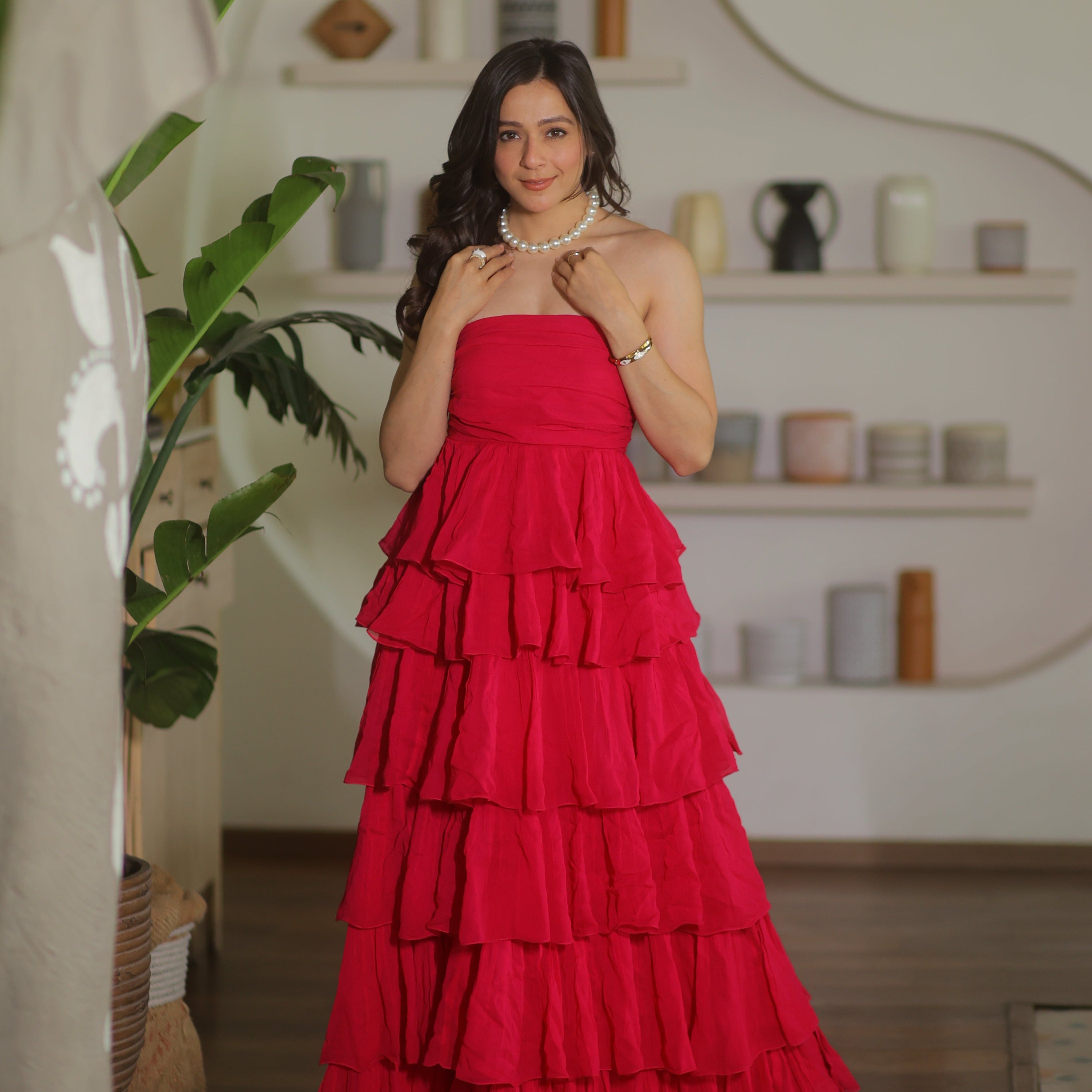 Shocking Pink Long Dress