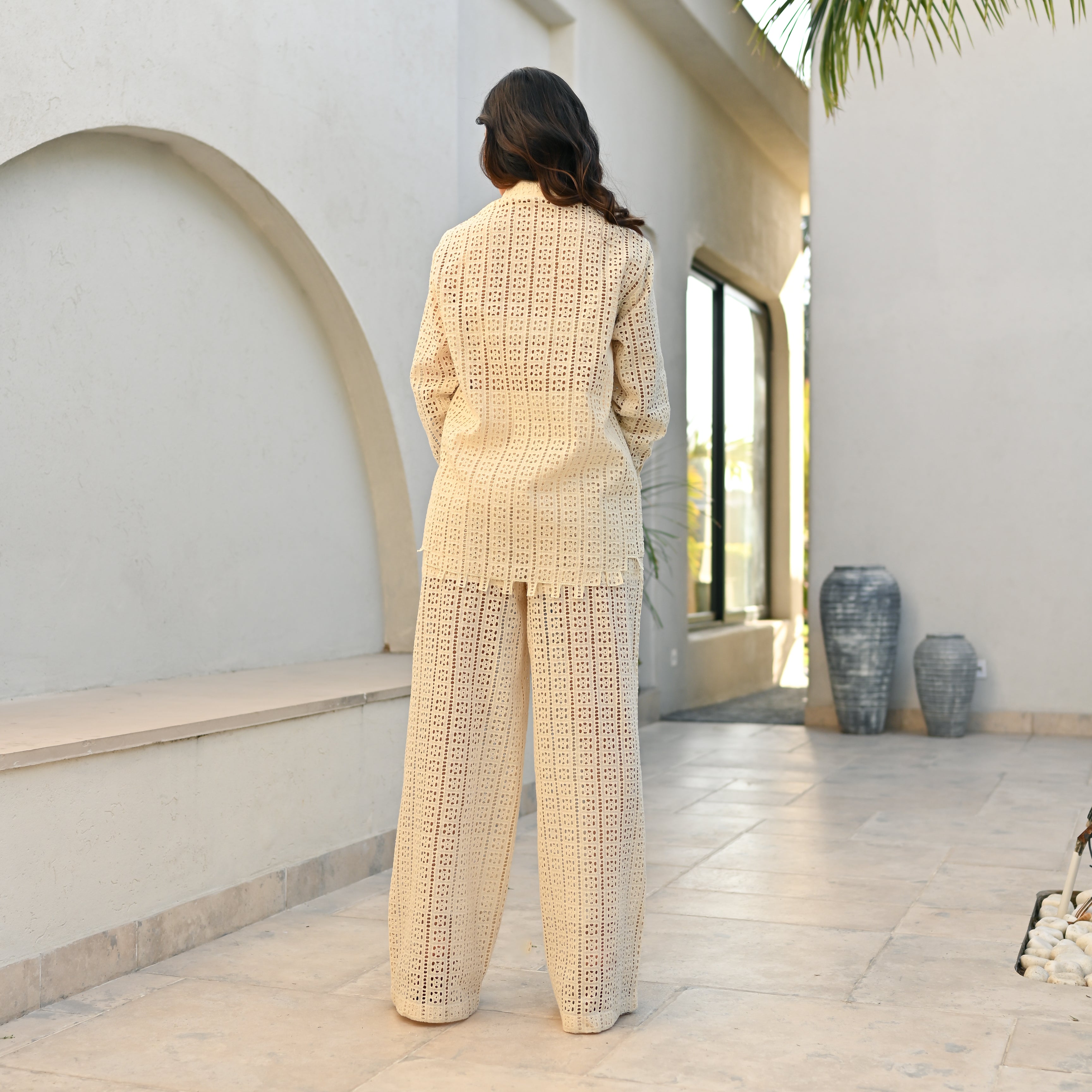 Ladder Schiffli Co-ord Set