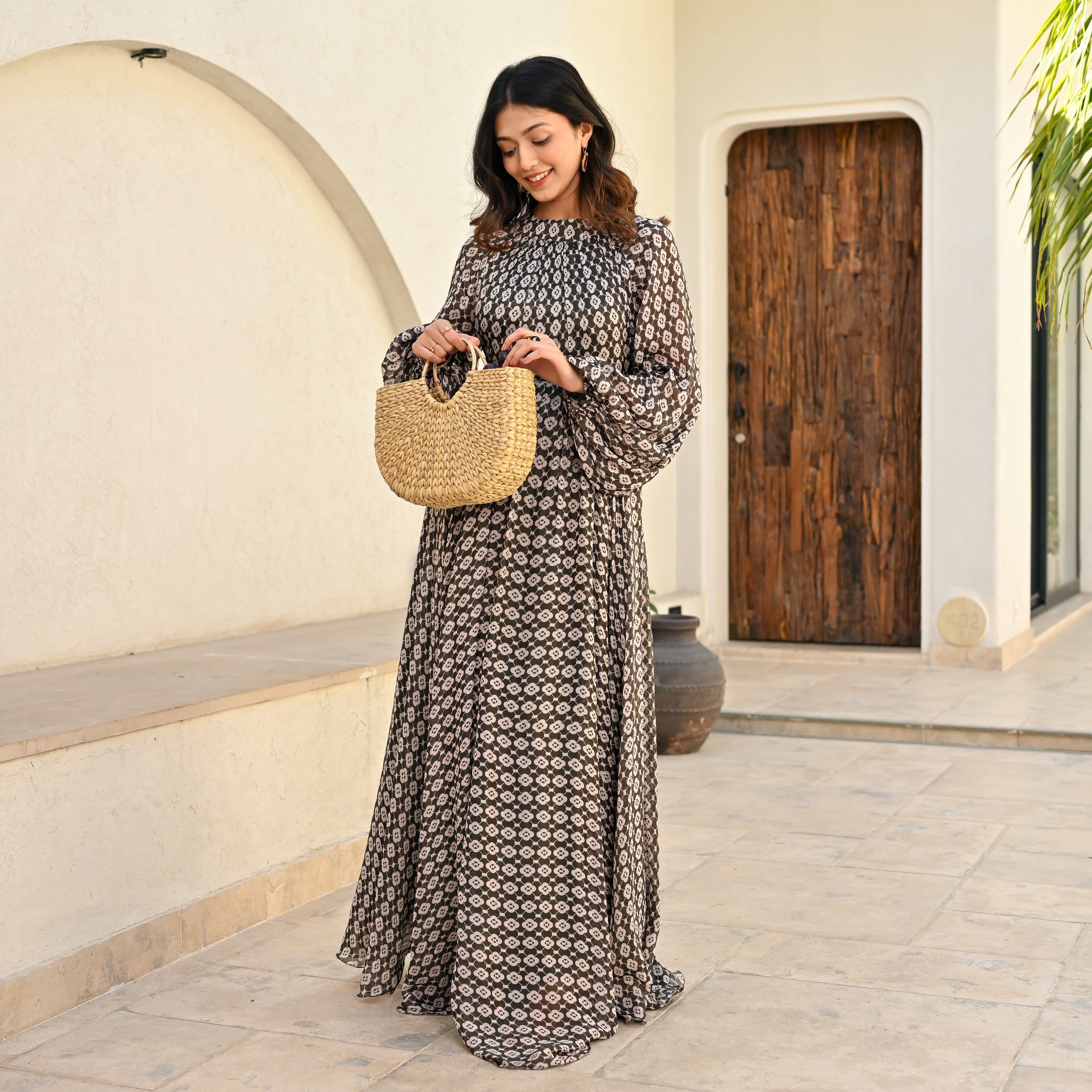 Mosaic Empire Long Dress