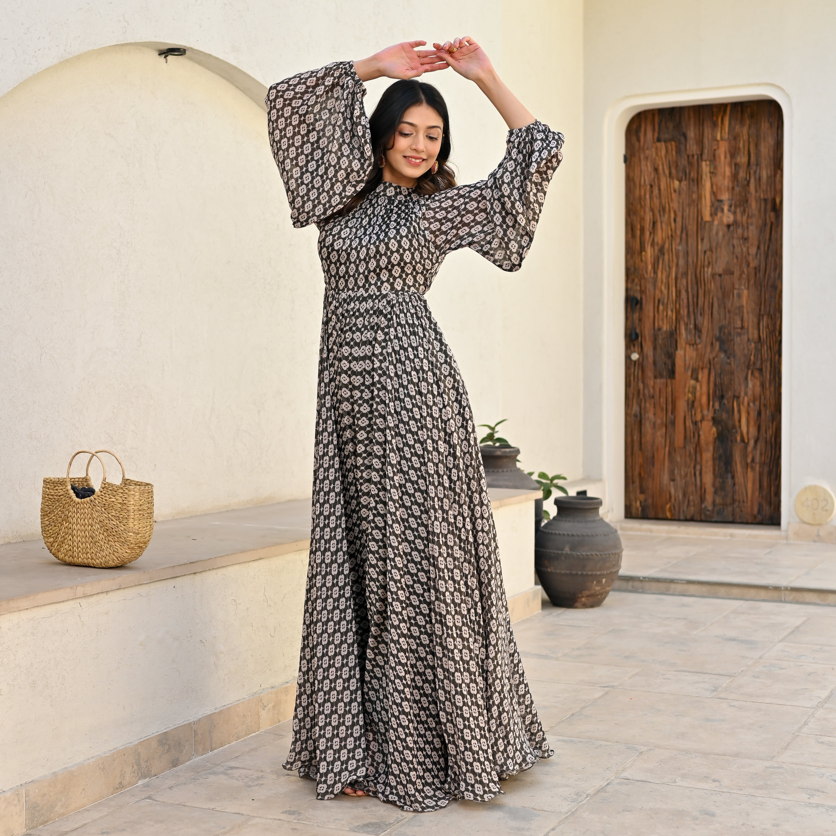 Mosaic Empire Long Dress