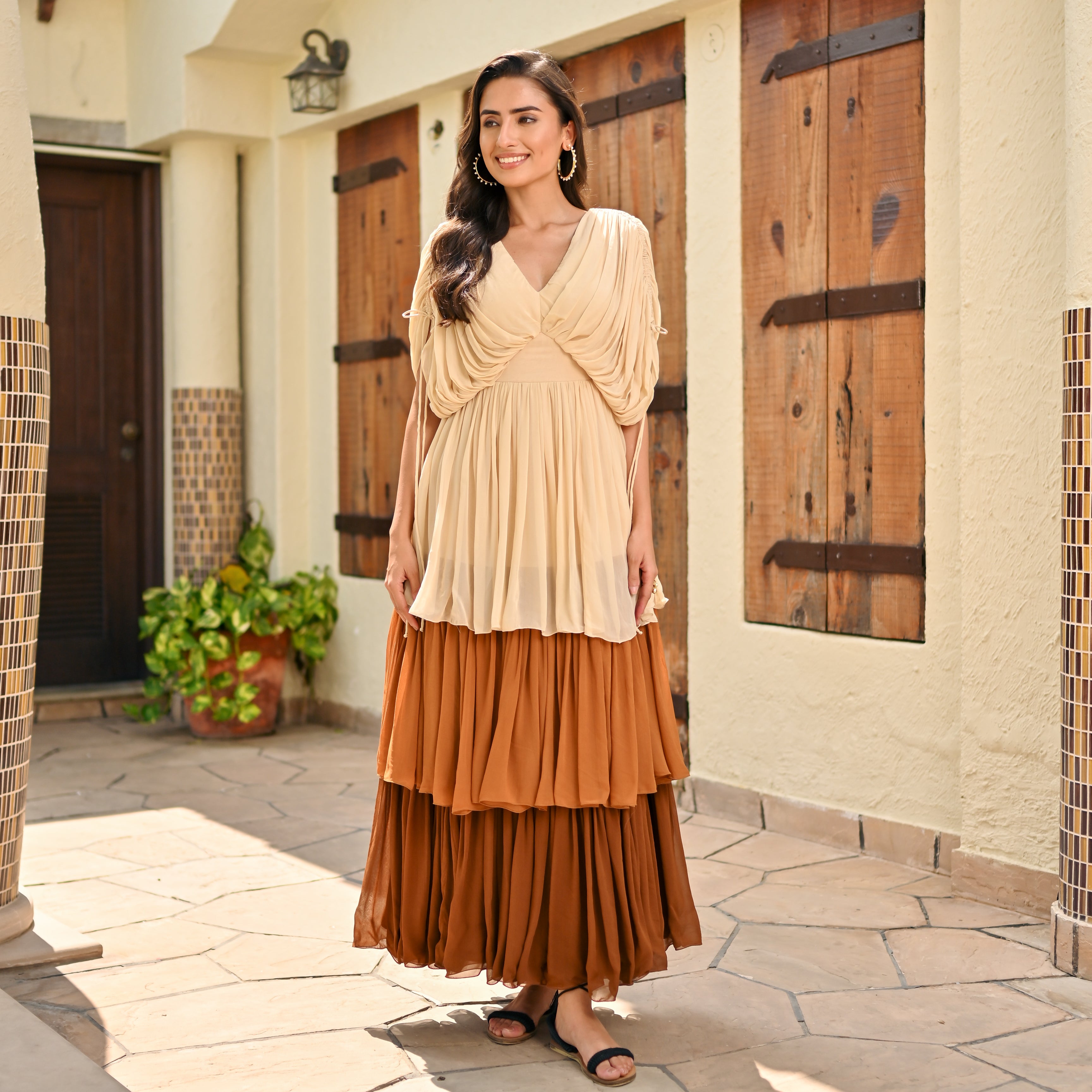 Tina Dutta in Bronze Beauty Long Dress