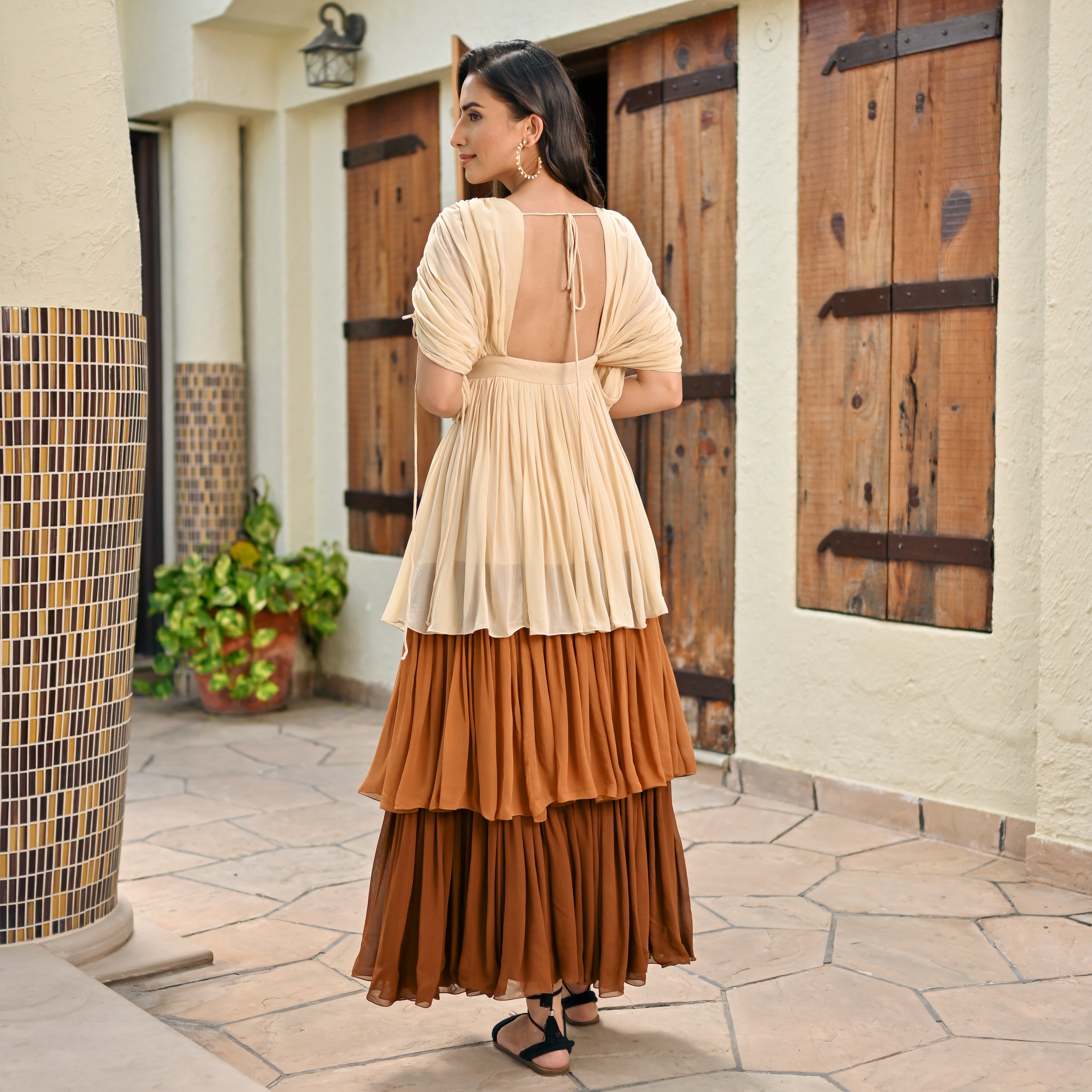 Tina Dutta in Bronze Beauty Long Dress