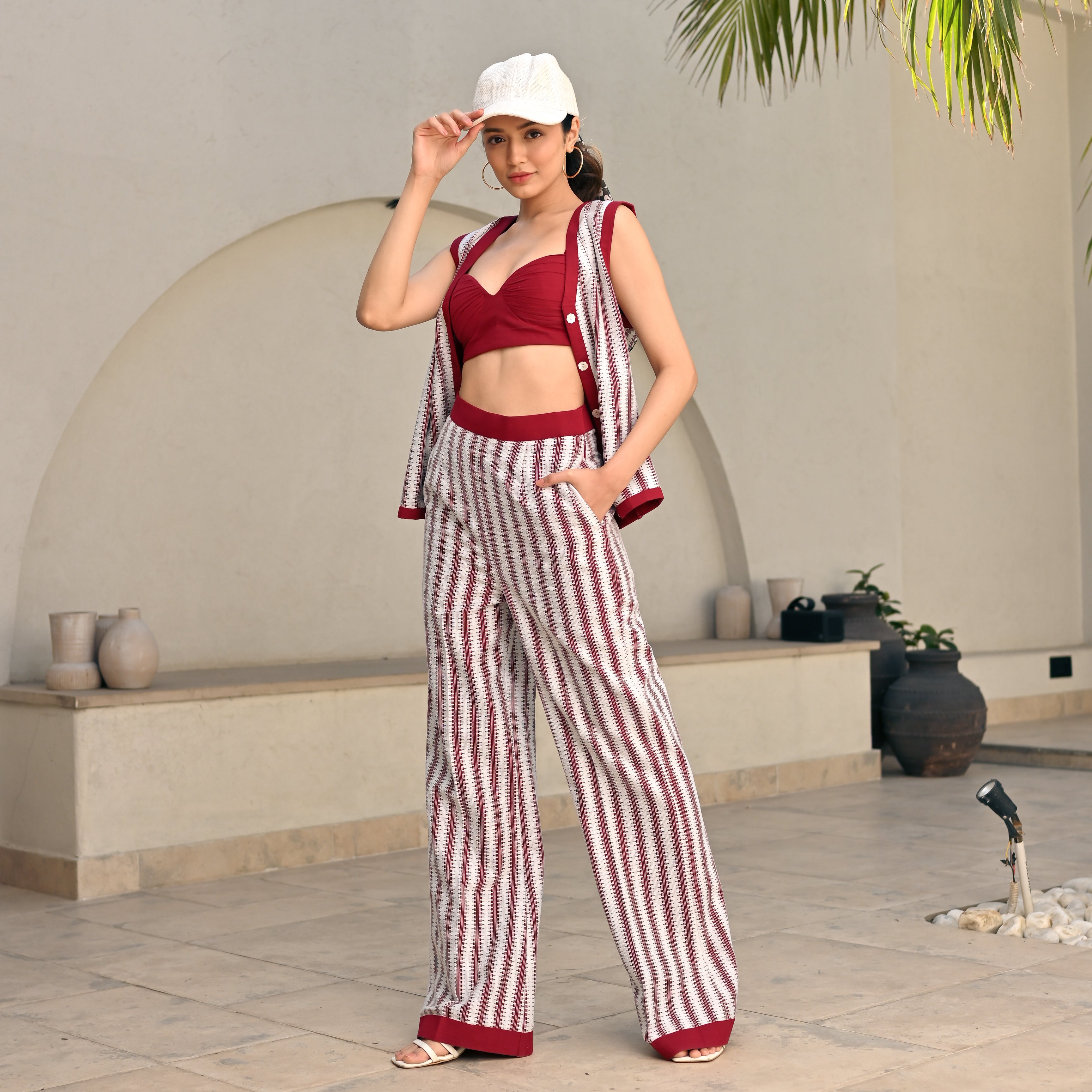 Cranberry Stripes Co-ord Set
