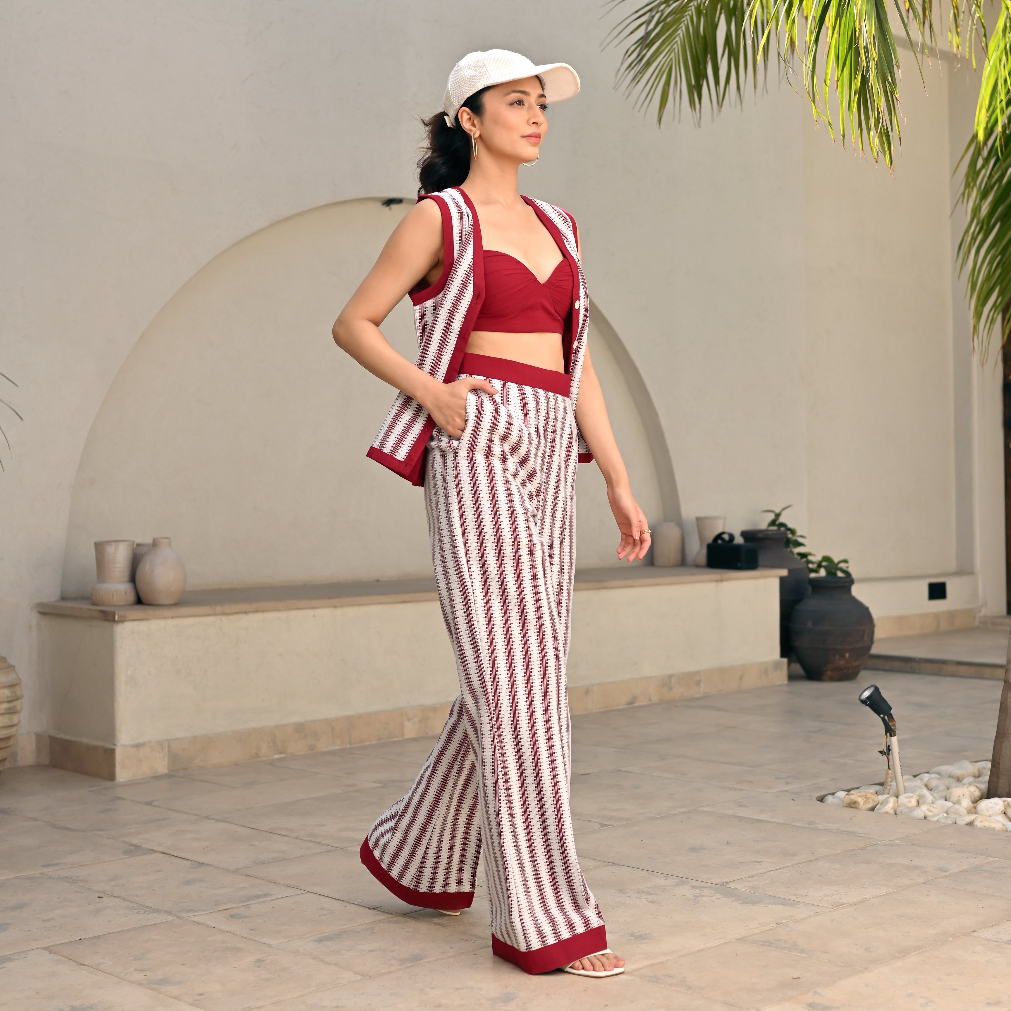 Cranberry Stripes Co-ord Set