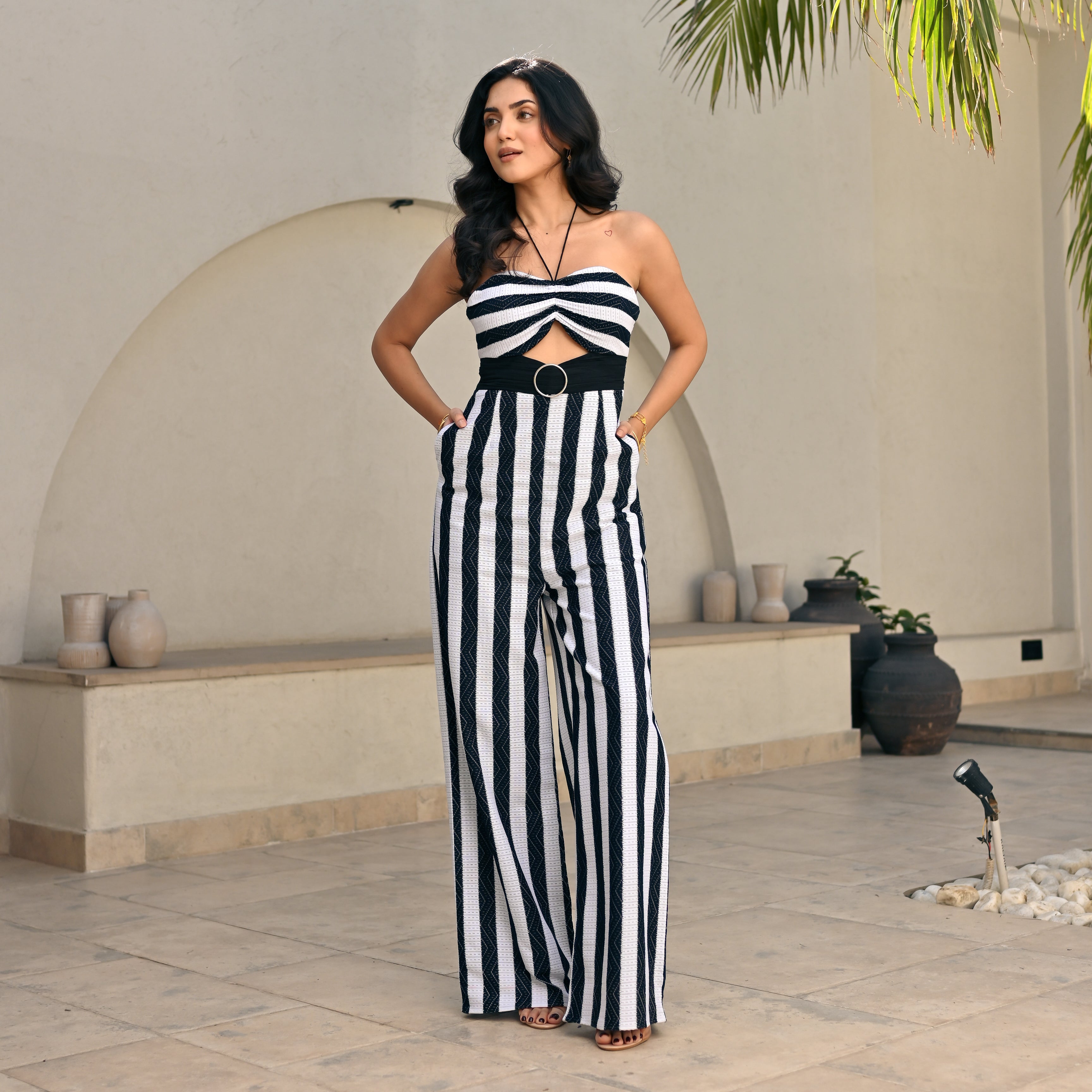 Linear Stripe Jumpsuit
