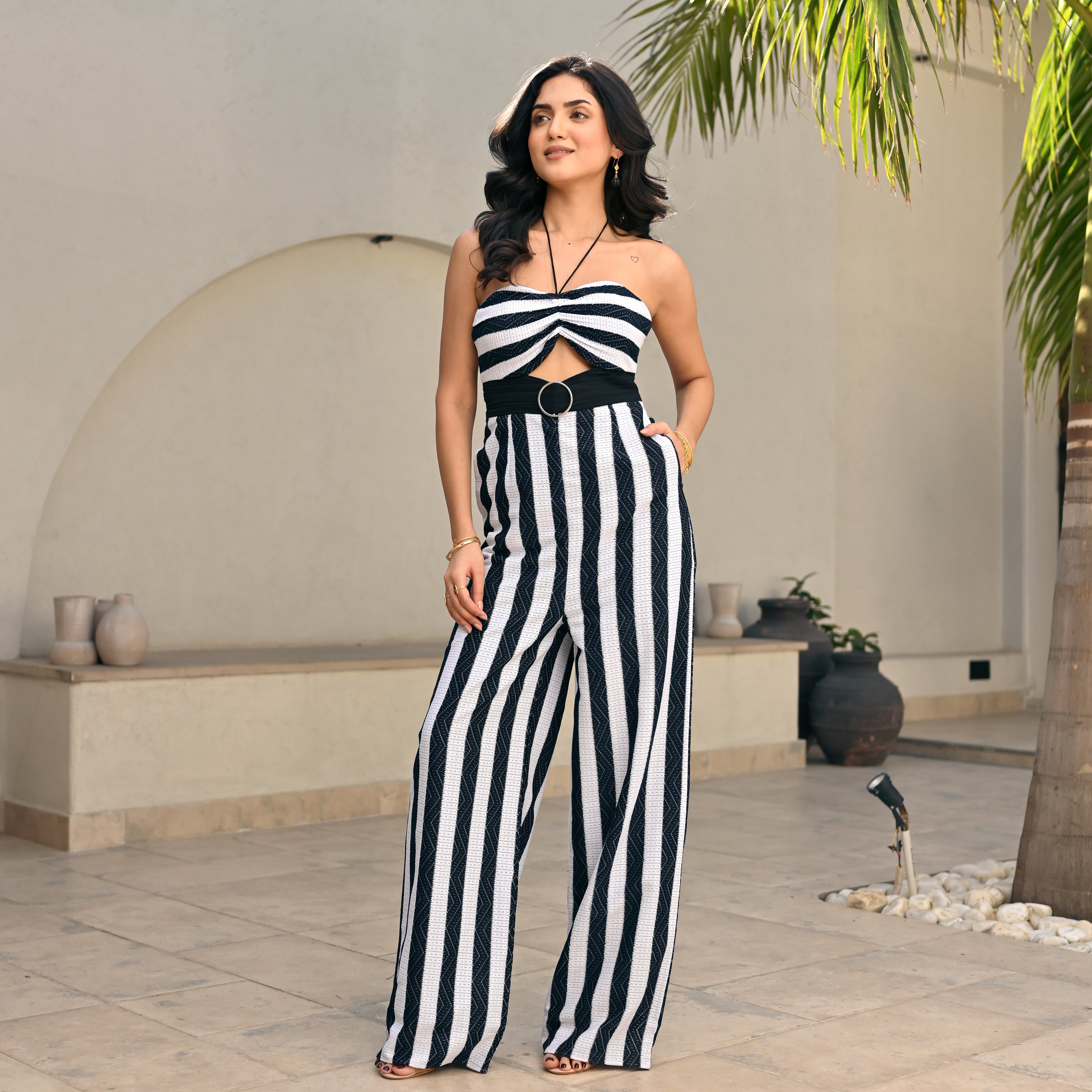 Linear Stripe Jumpsuit