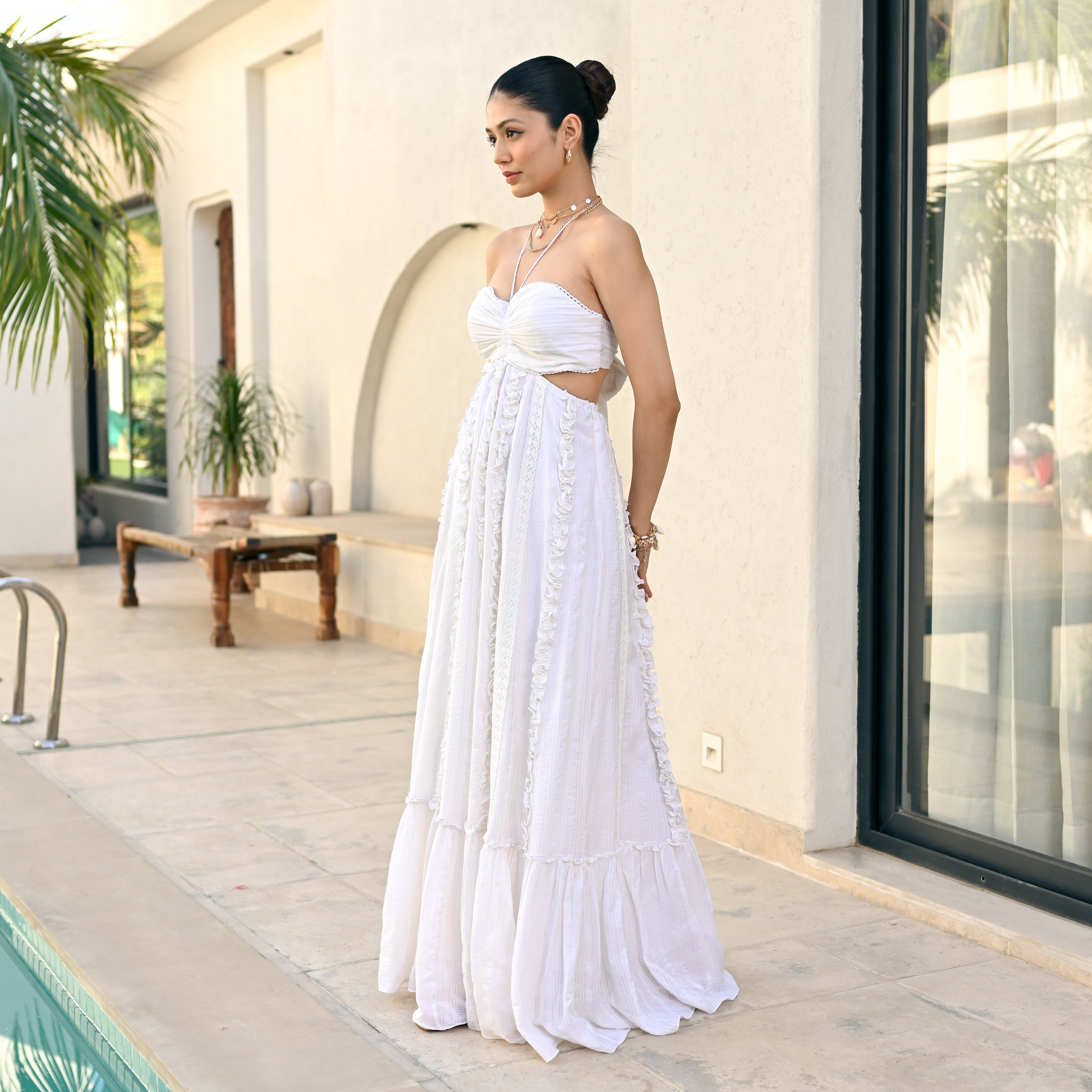 Whispering Ruffles Long Dress