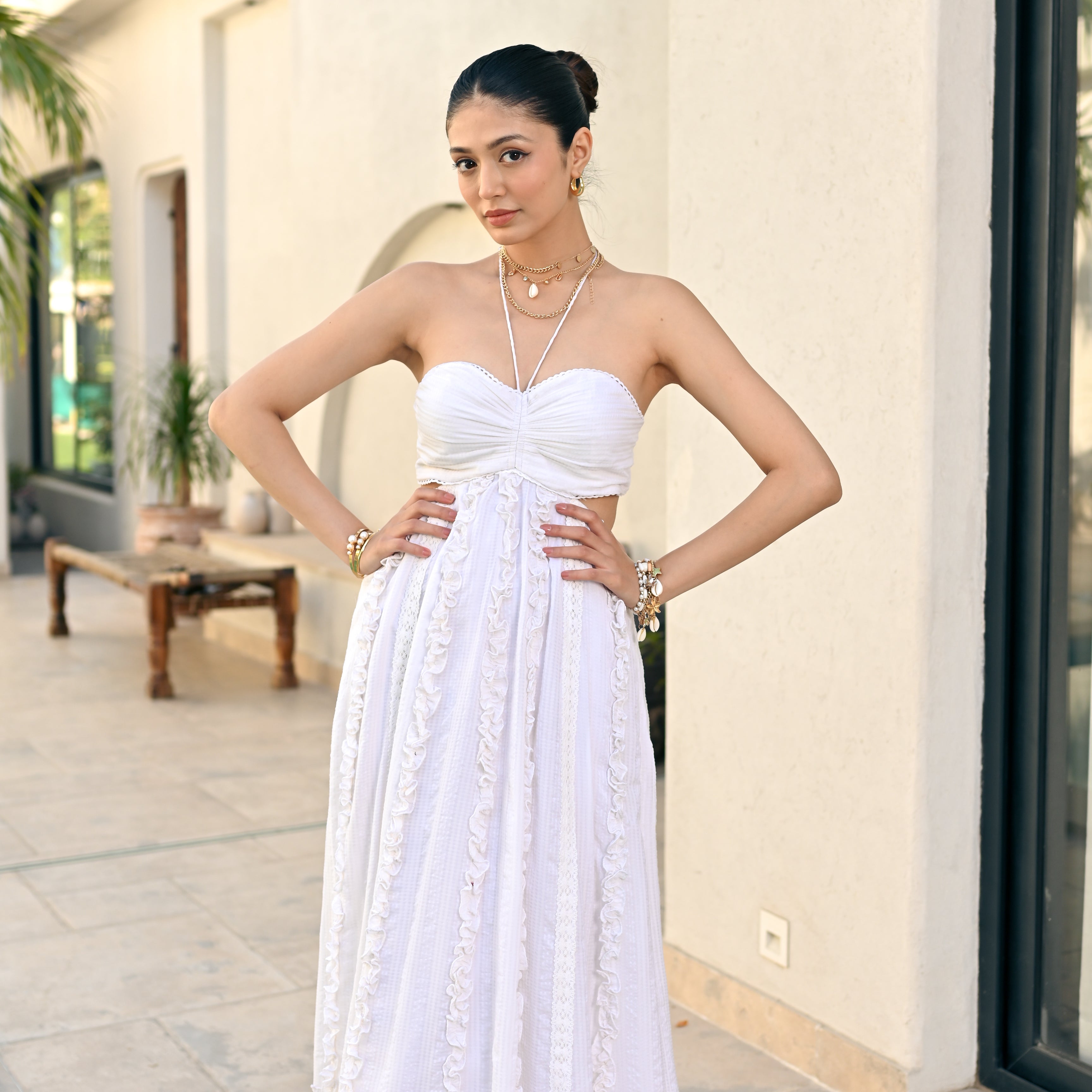 Whispering Ruffles Long Dress