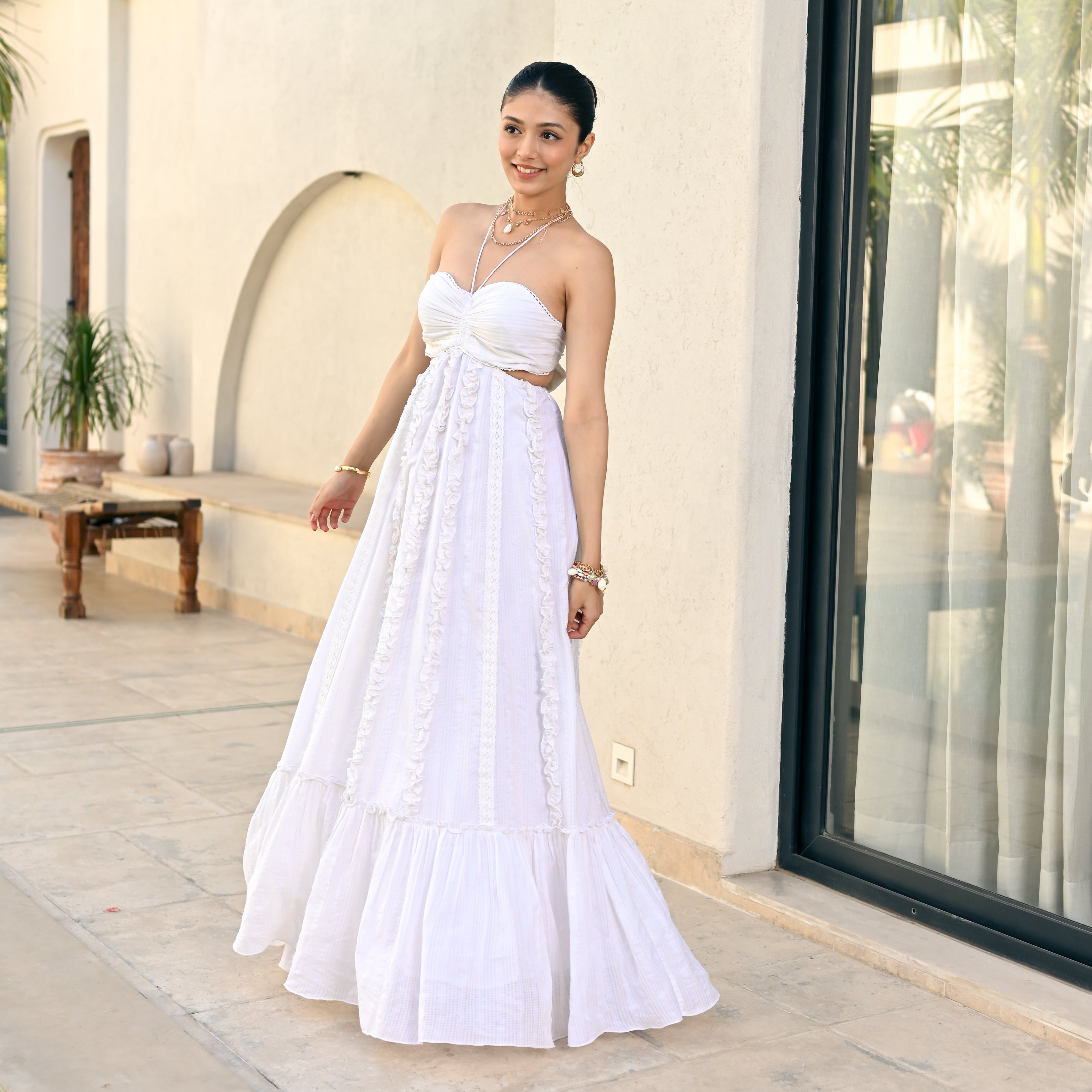 Whispering Ruffles Long Dress