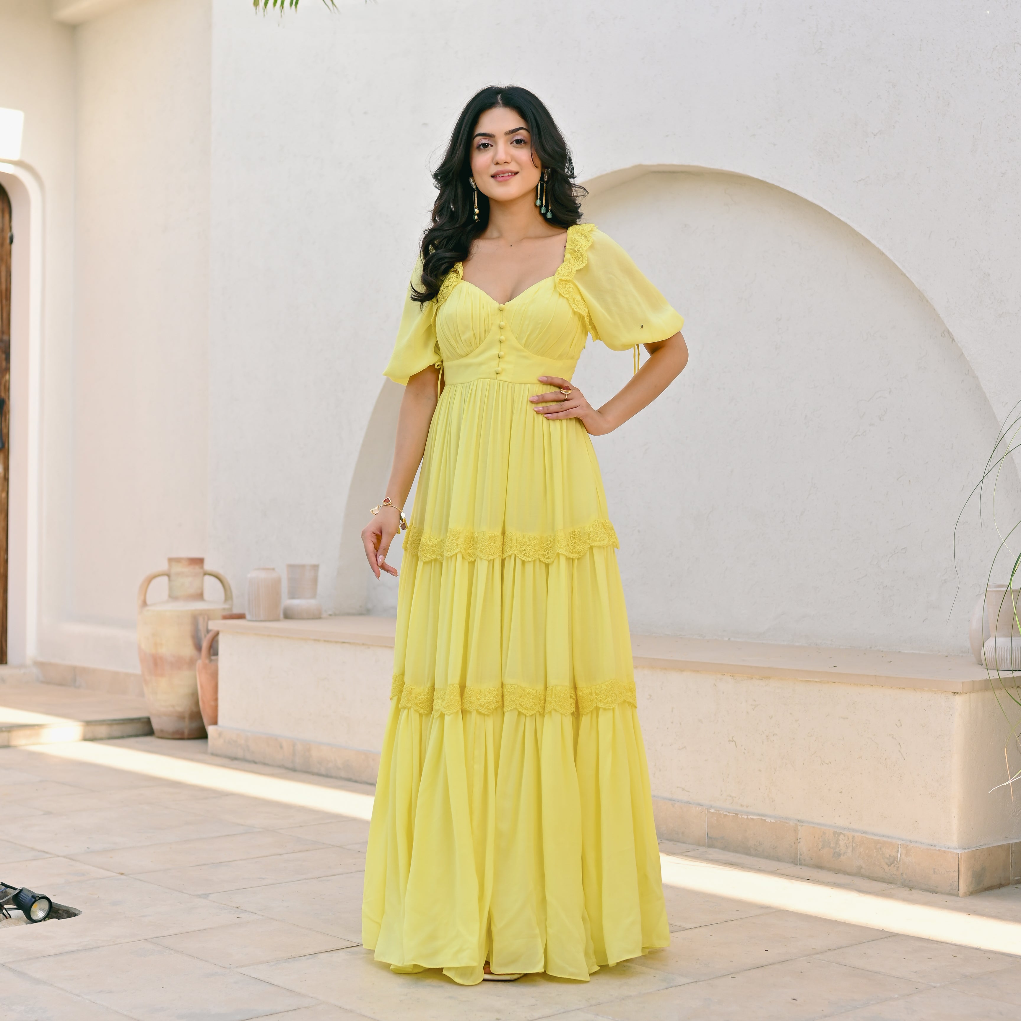 Canary Charm Long Dress Ordinaree Canary Charm Long Dress Ordinaree
