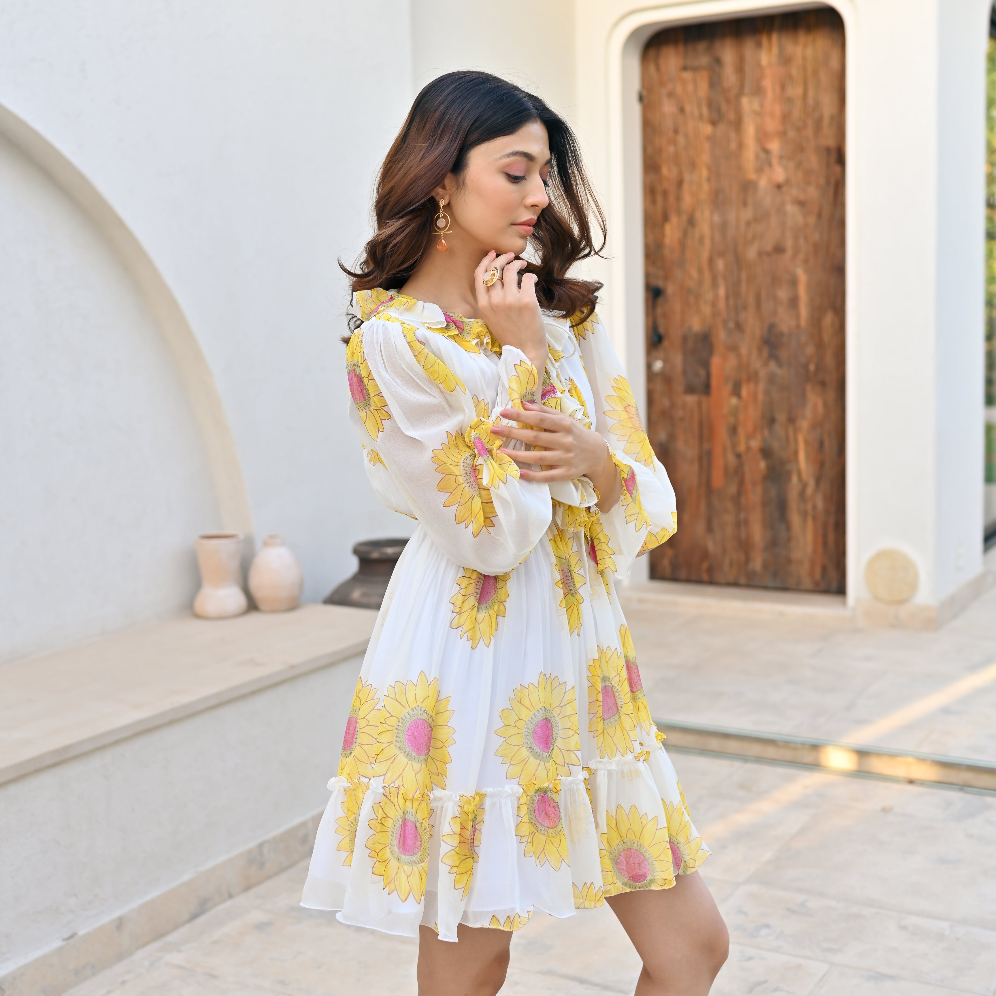 Sunshine Frills Short Dress