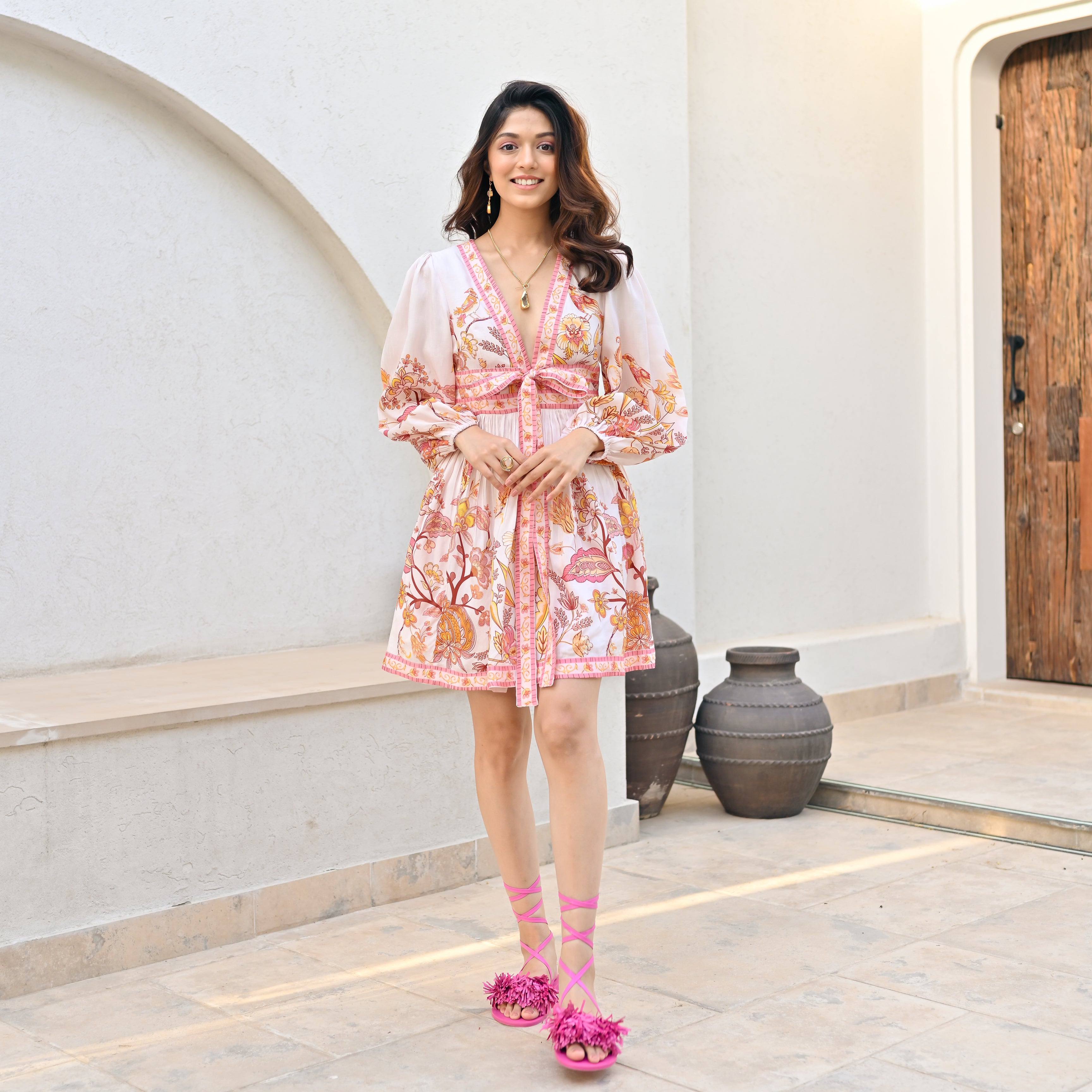 Maxima Rose Printed Short Dress for women online