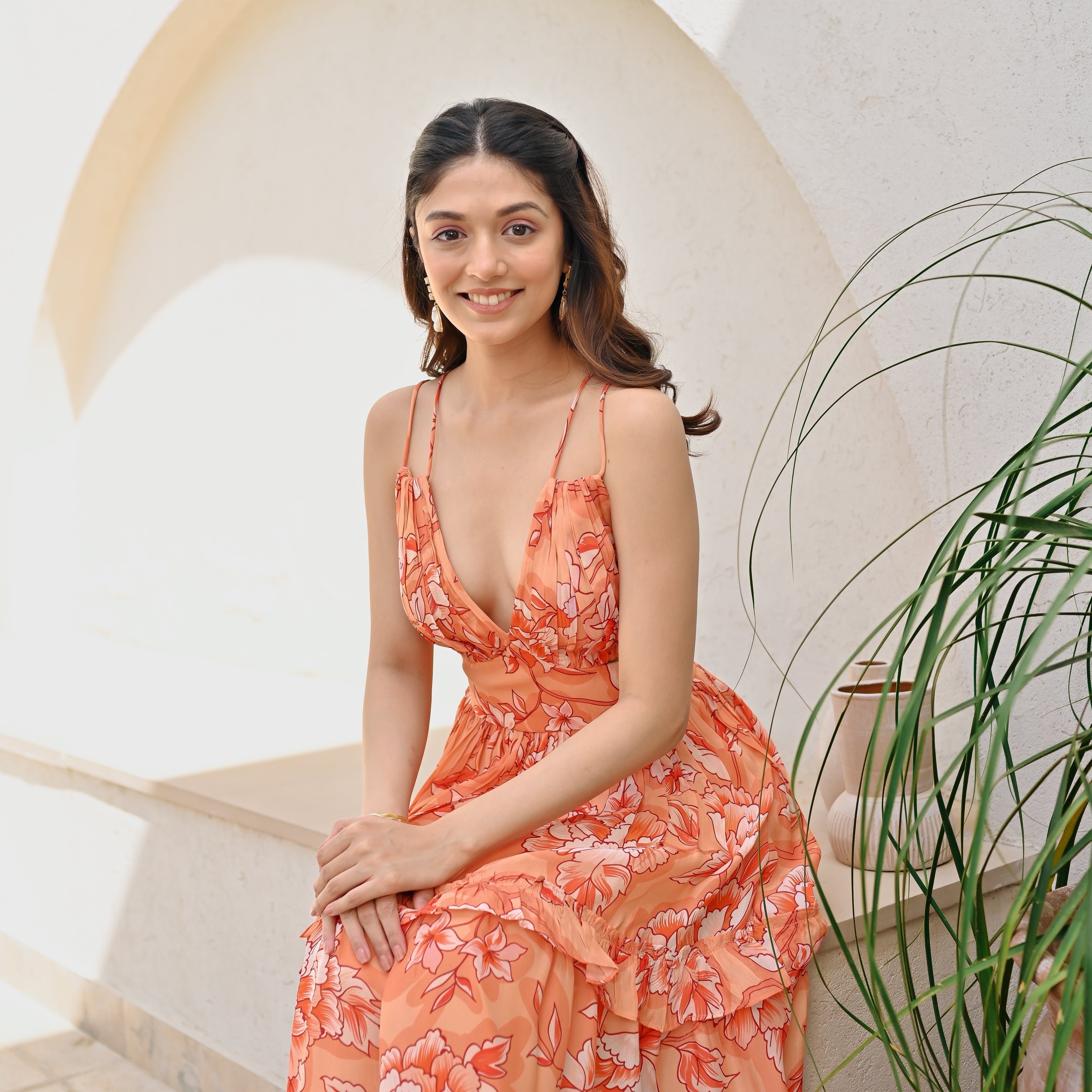 Ochre Radiance Long Dress