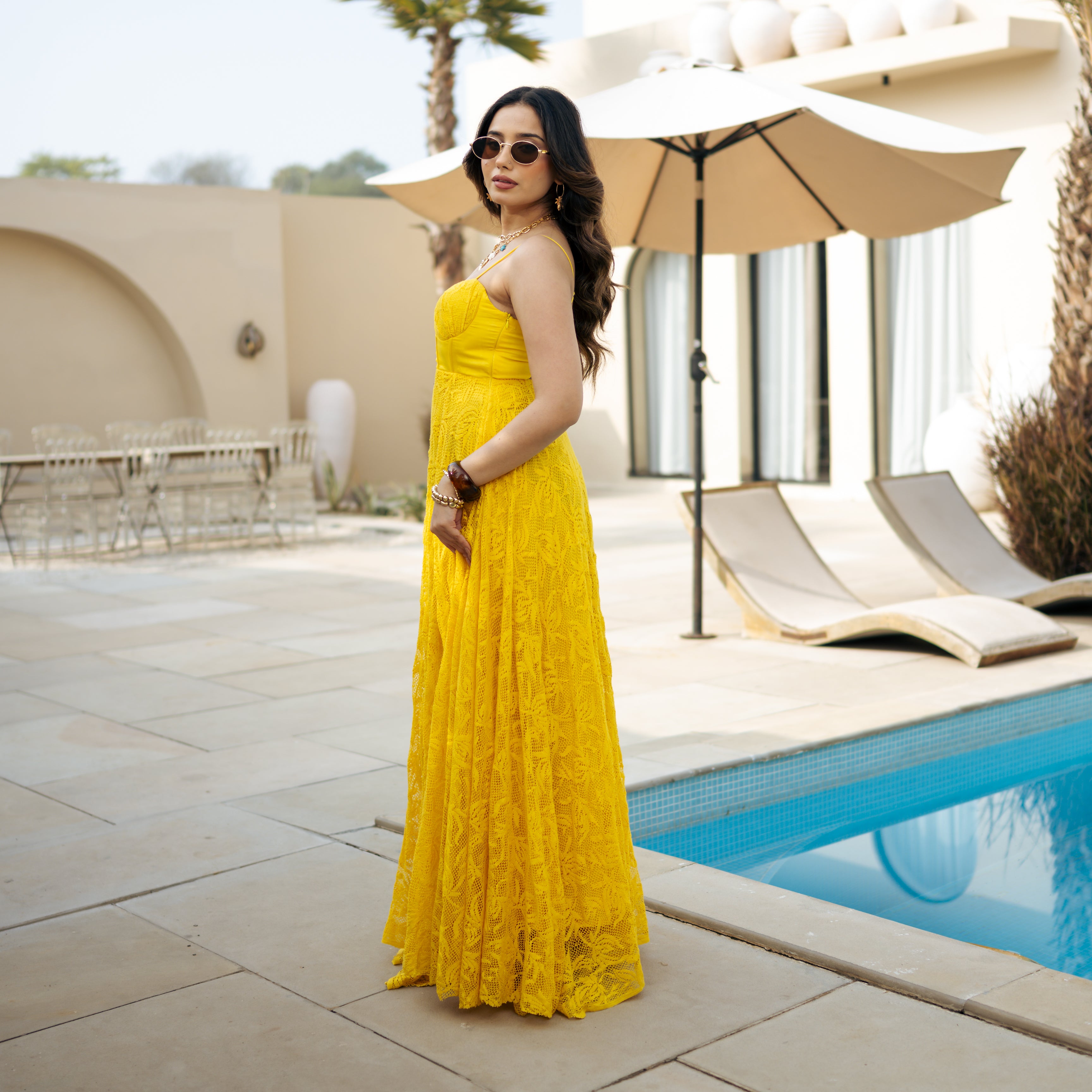 Honey-glow Yellow Long Dress