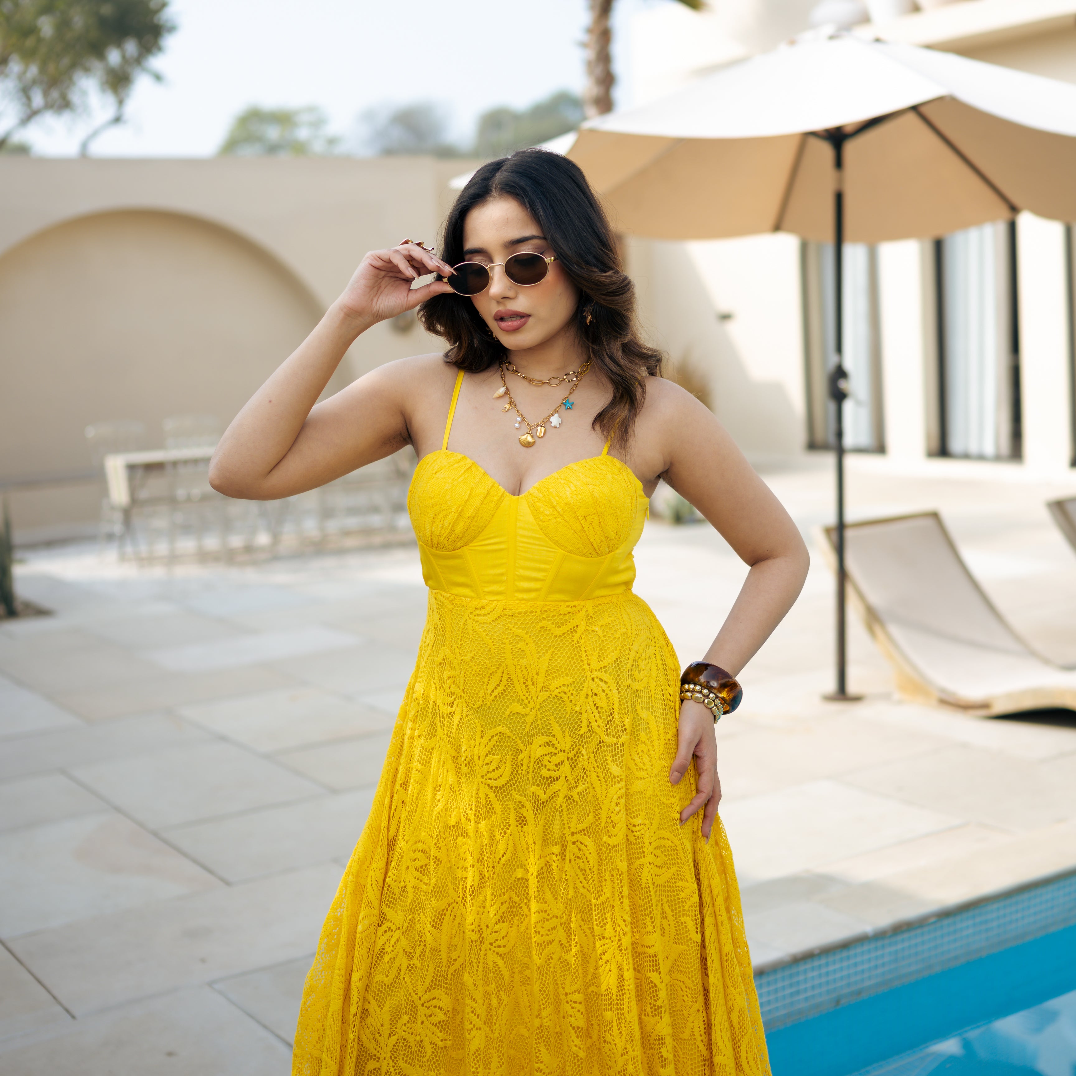 Honey-glow Yellow Long Dress