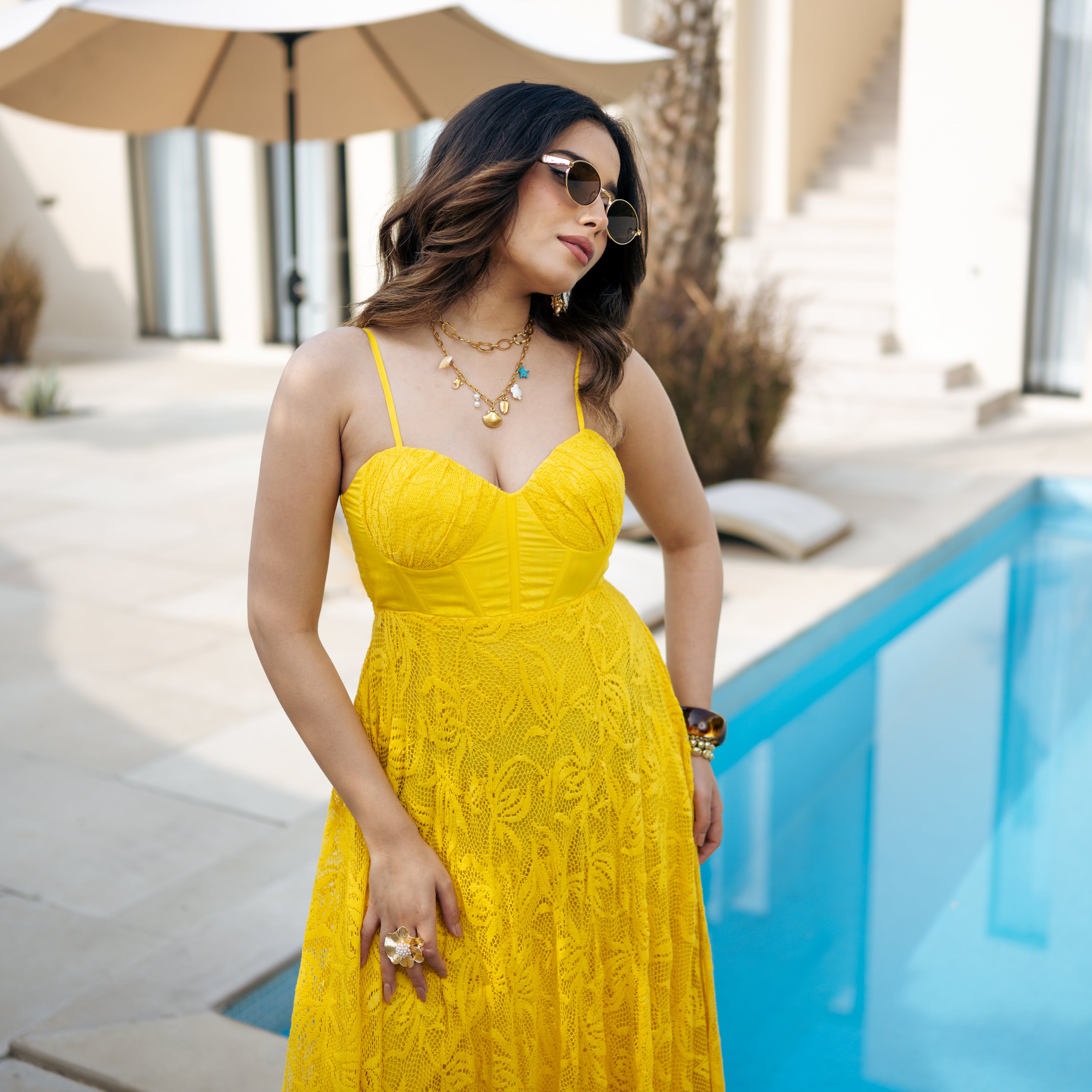 honey yellow maxi dress Honey-glow Yellow Long Dress L