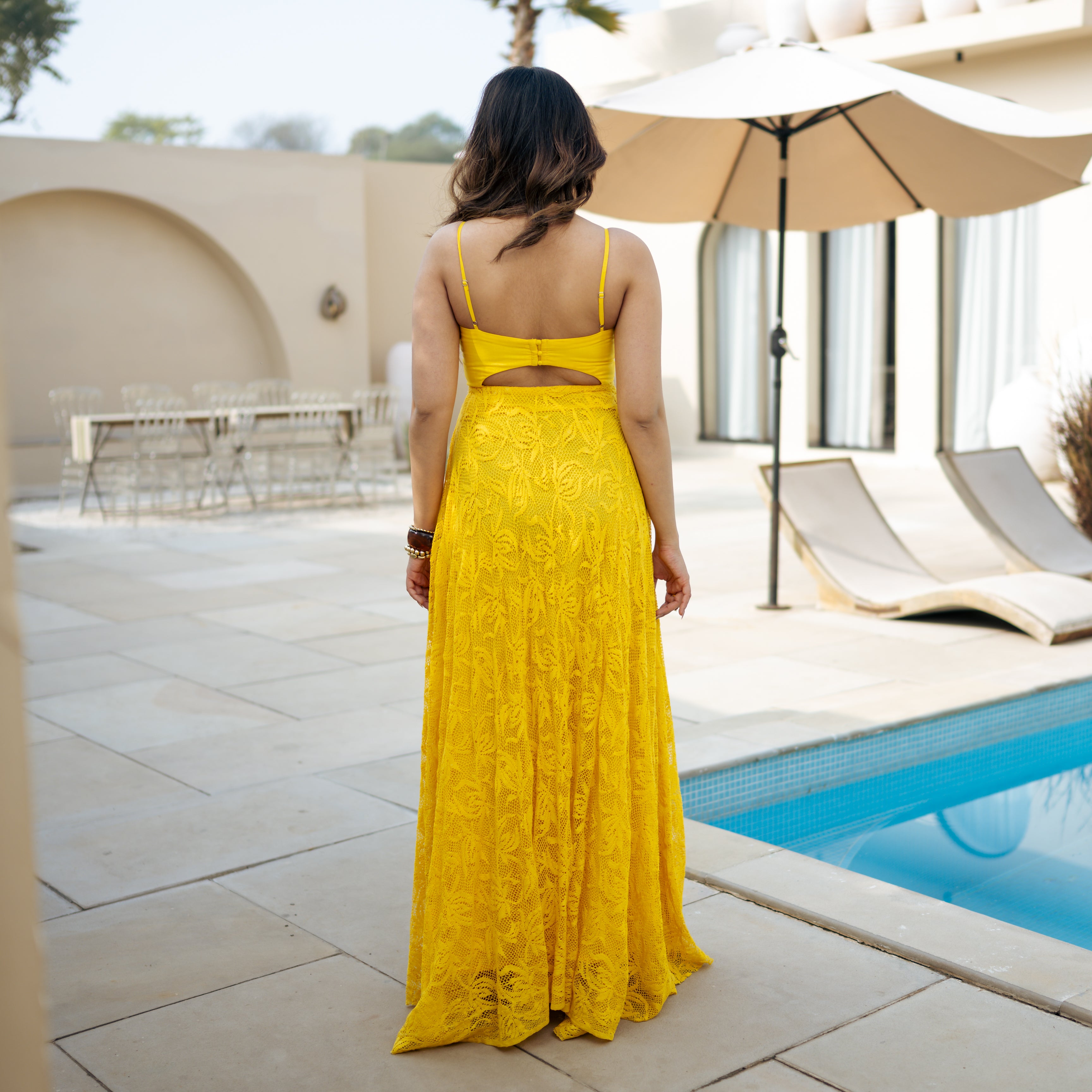 Honey-glow Yellow Long Dress