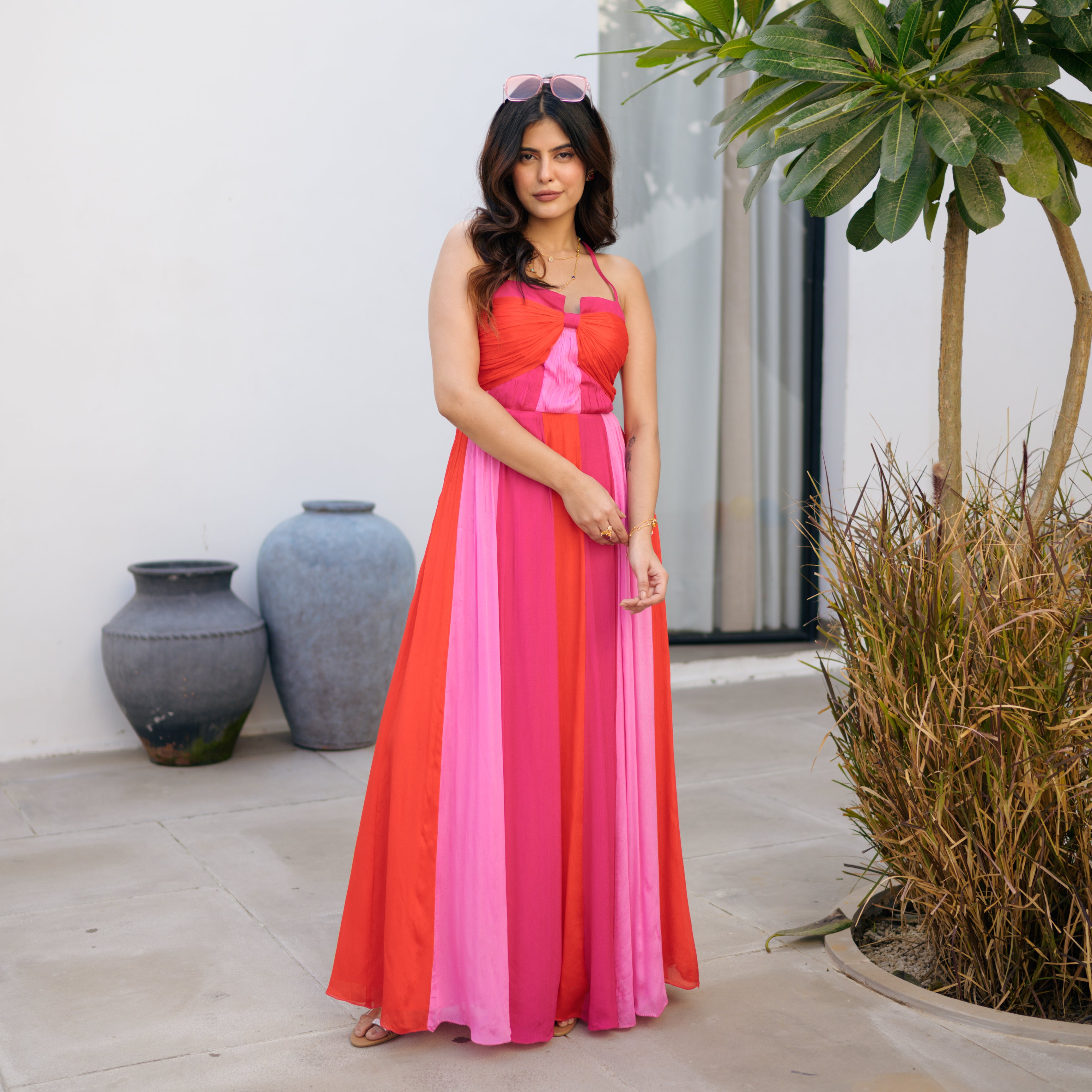 RoseFlair Pink Long Dress