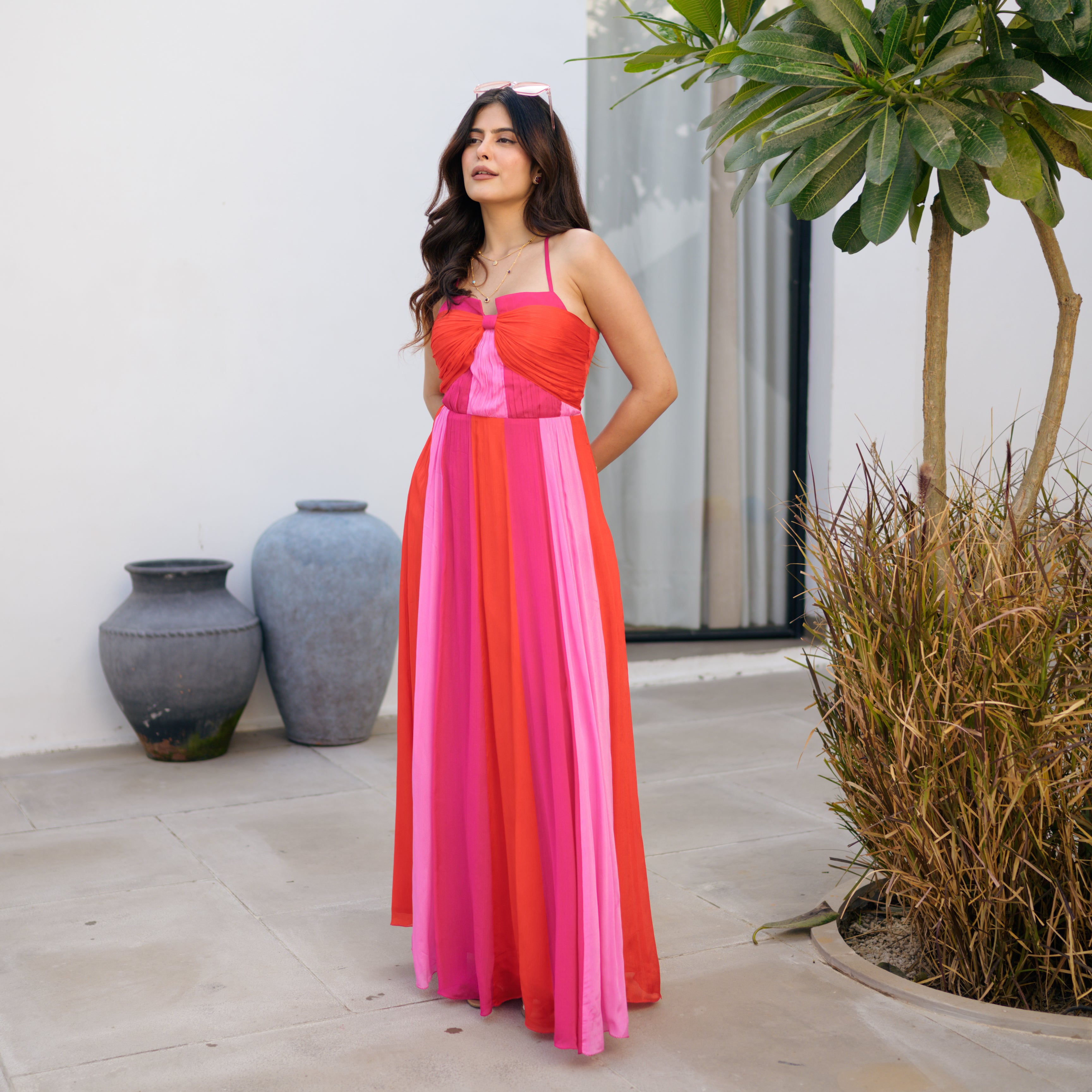 RoseFlair Pink Long Dress