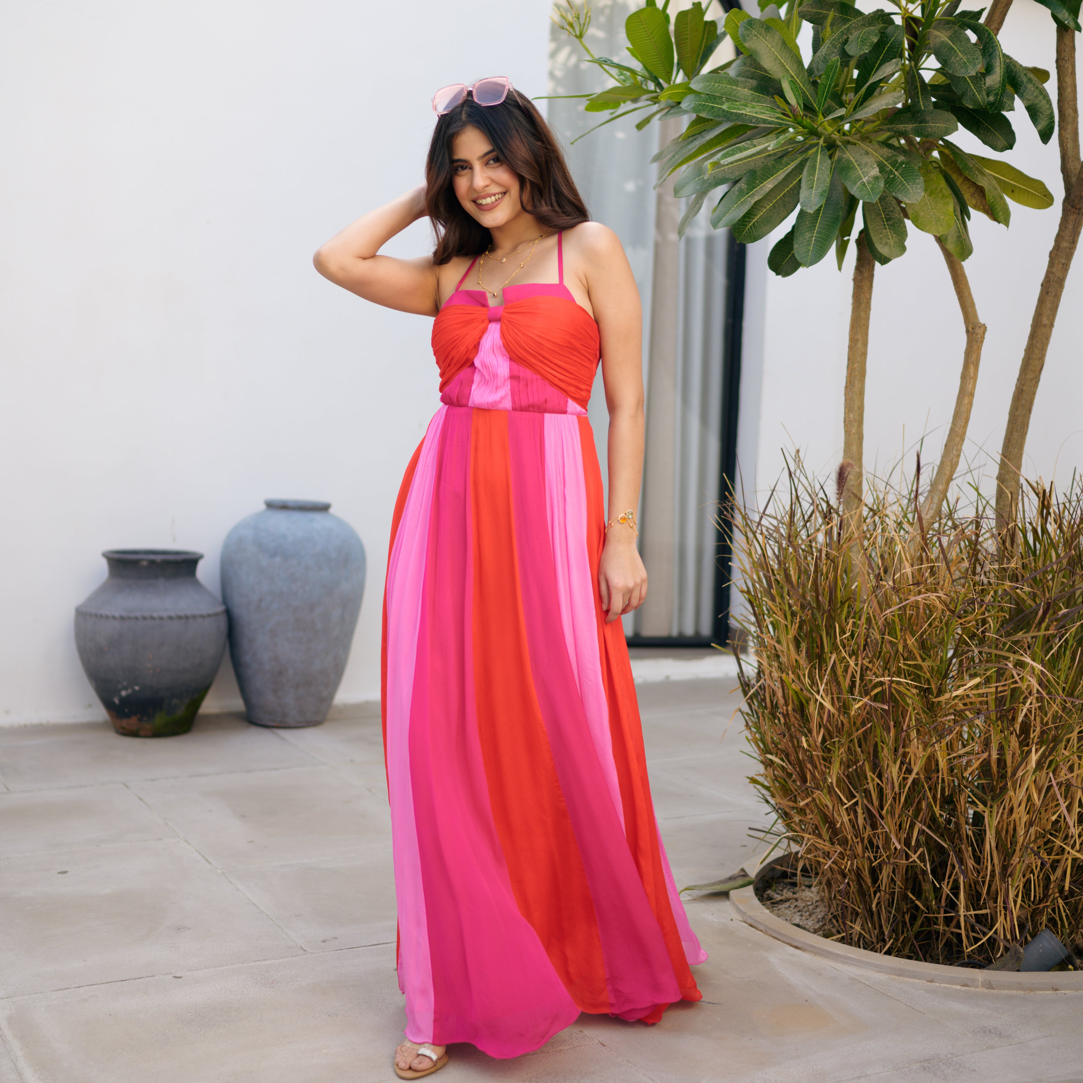 RoseFlair Pink Long Dress