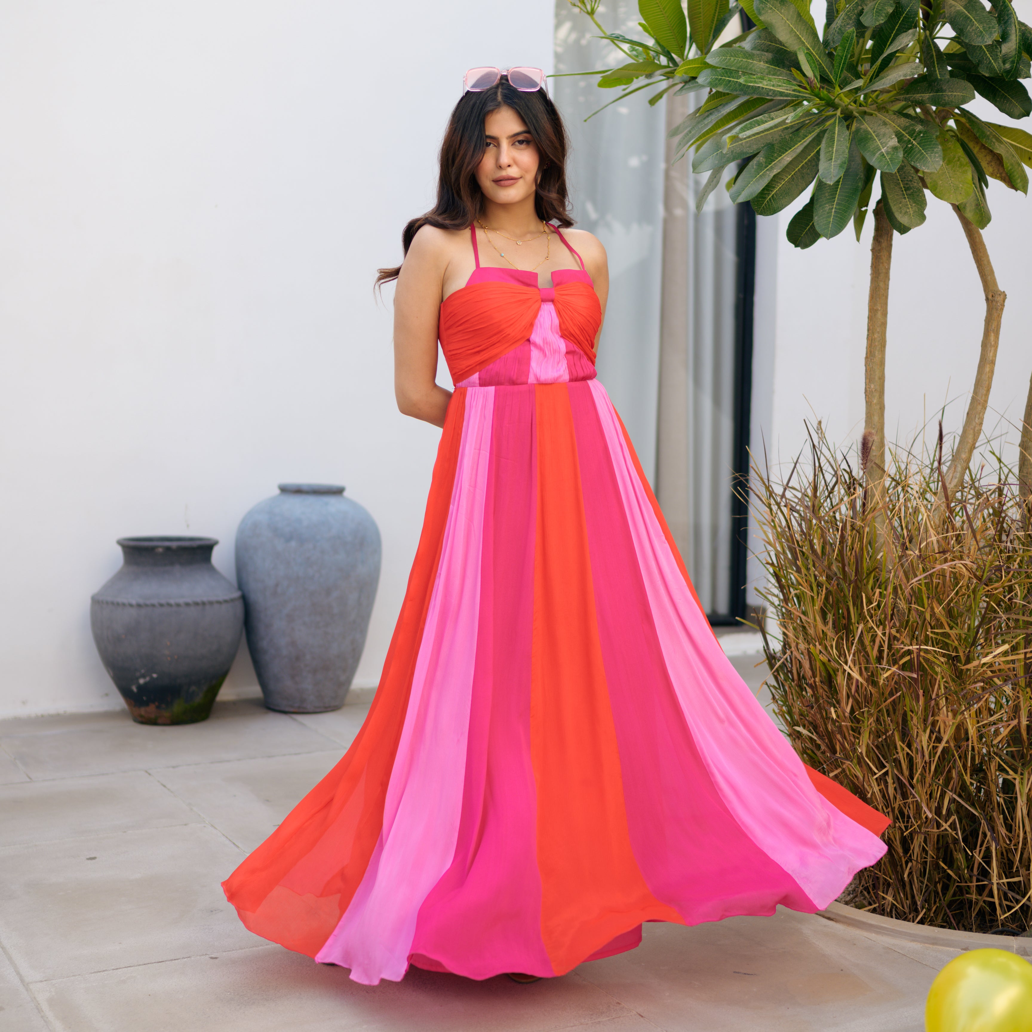 RoseFlair Pink Long Dress
