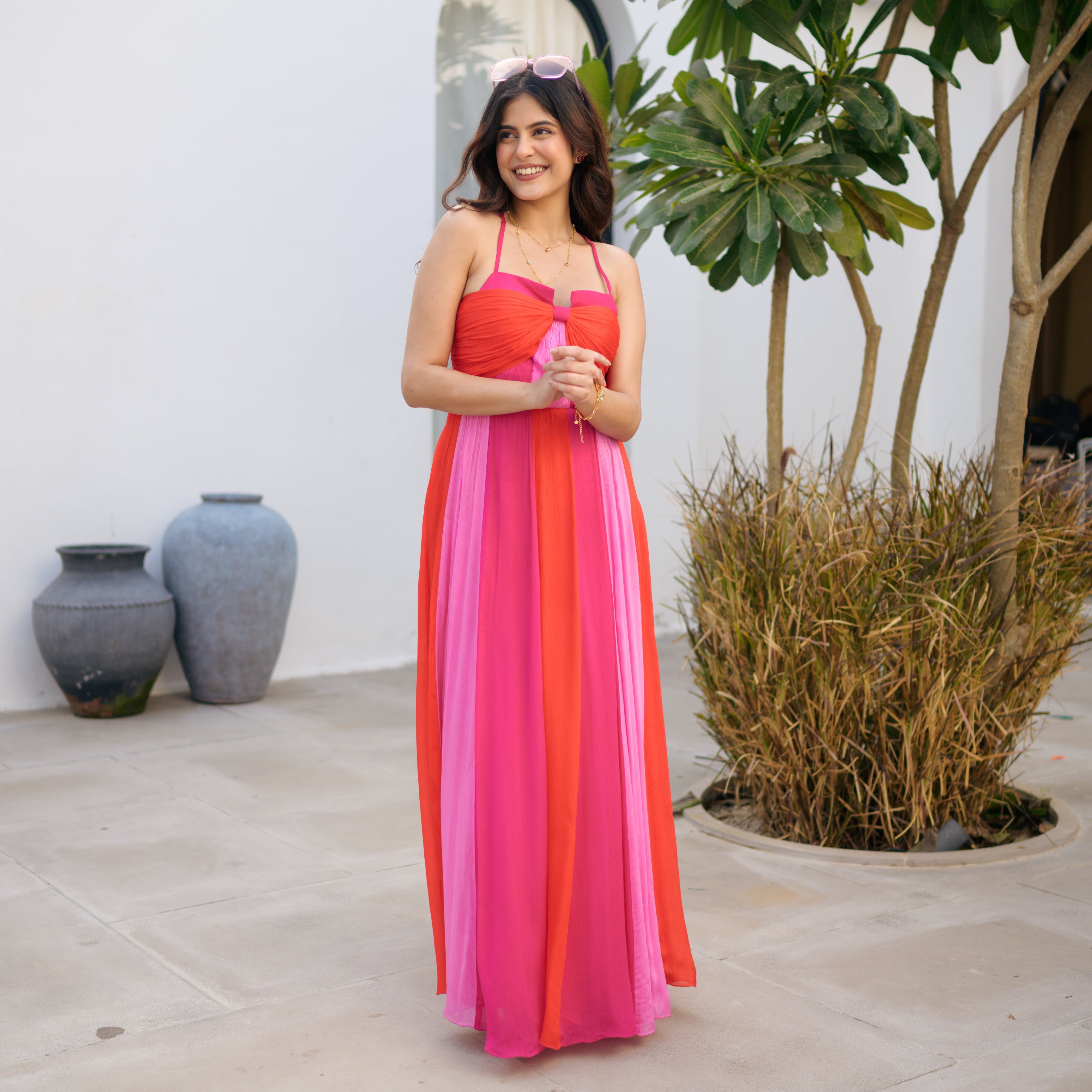 RoseFlair Pink Long Dress