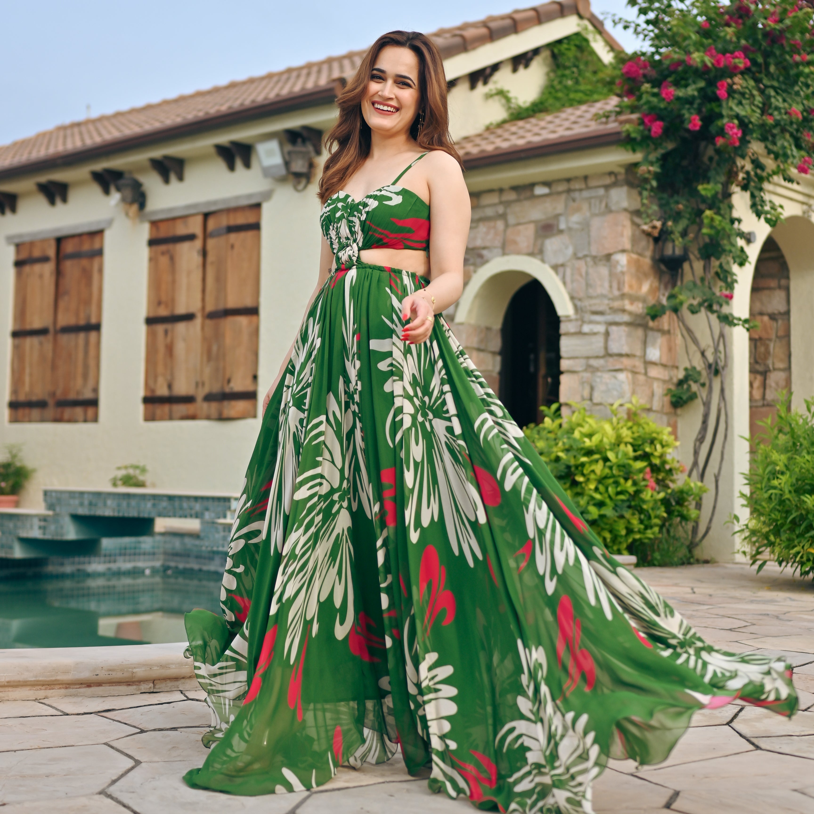 Lush Forest Green Long Dress