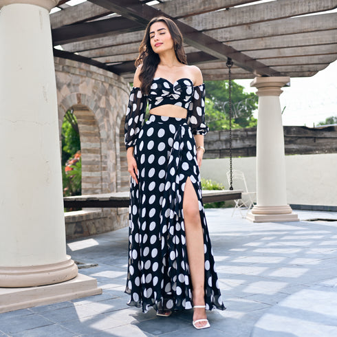 Dotty Delight Off-Shoulder Co-ord Set