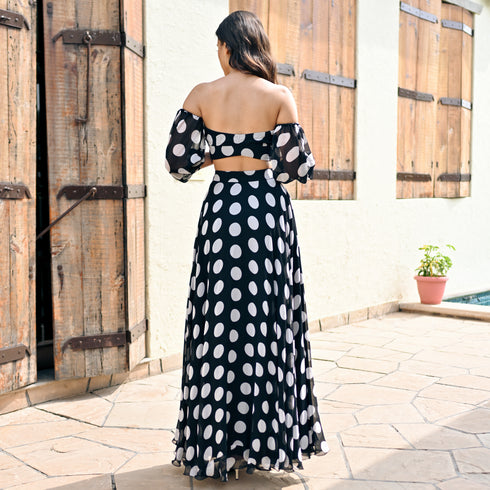 Dotty Delight Off-Shoulder Co-ord Set