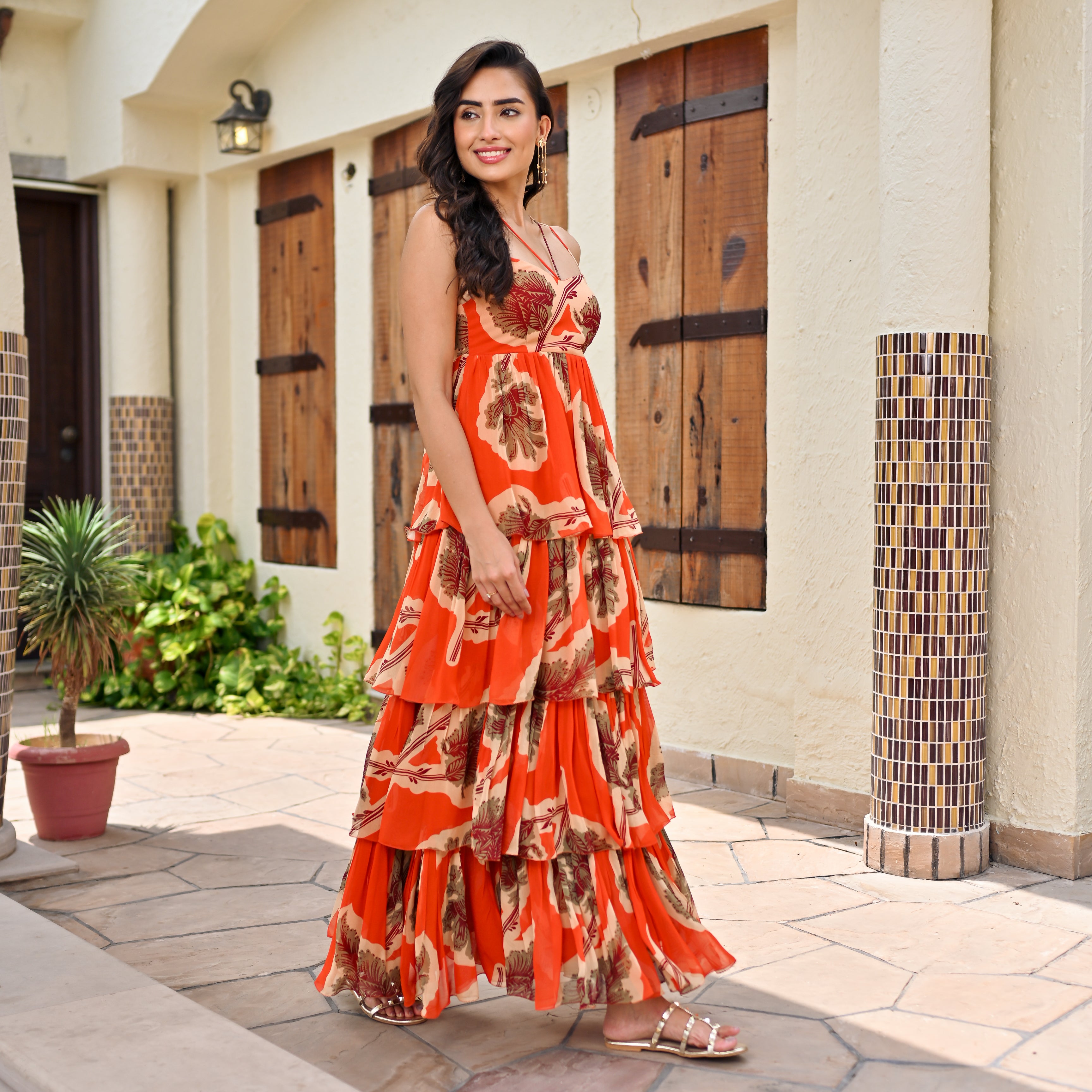 Enchanted Printed Tiered Dress